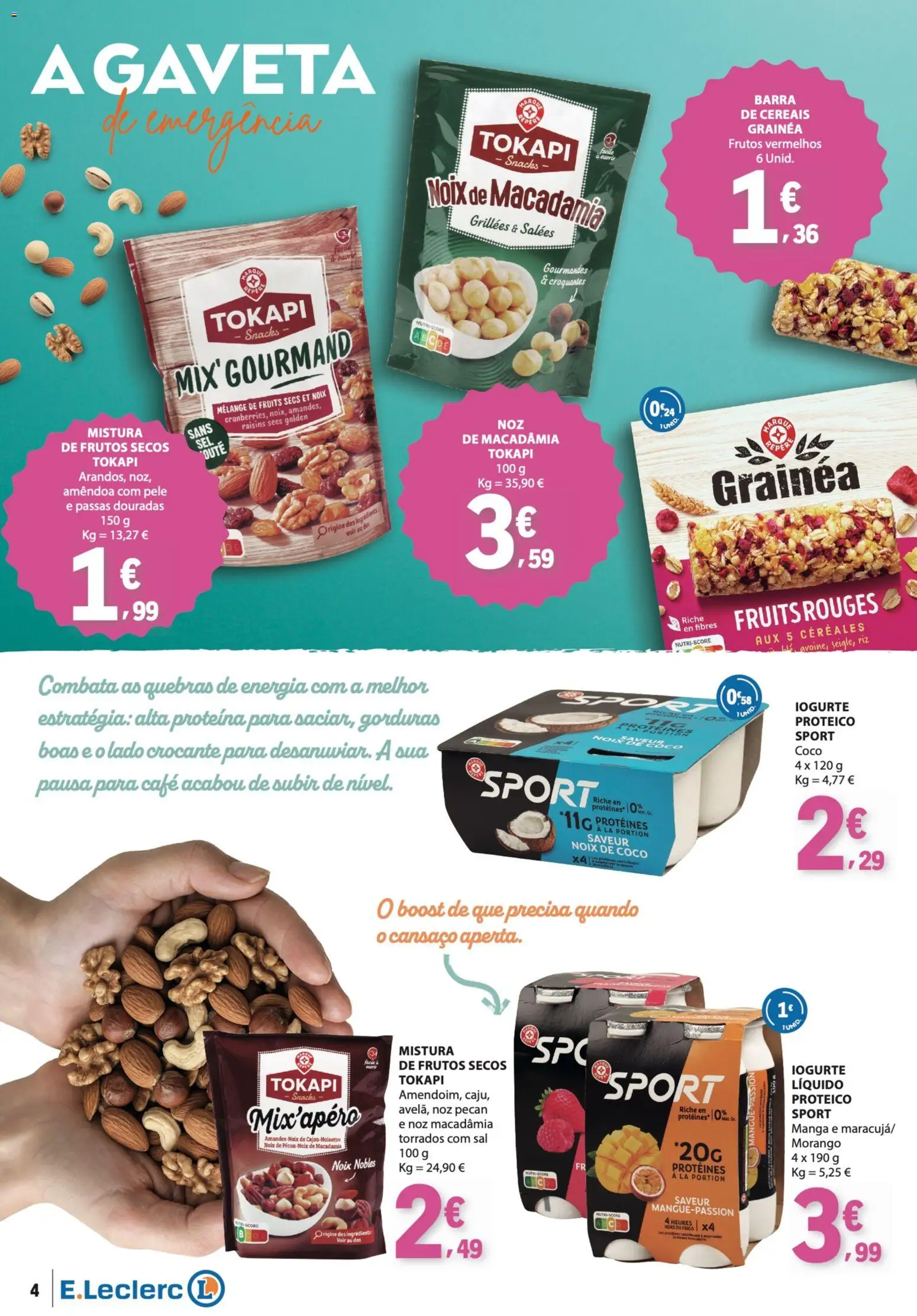 E.Leclerc - Folheto da Nossa Marca │ válido de 01/09/2026 | Página: 4 | Produtos: Sal, Iogurte, Cereais, Iogurte liquido