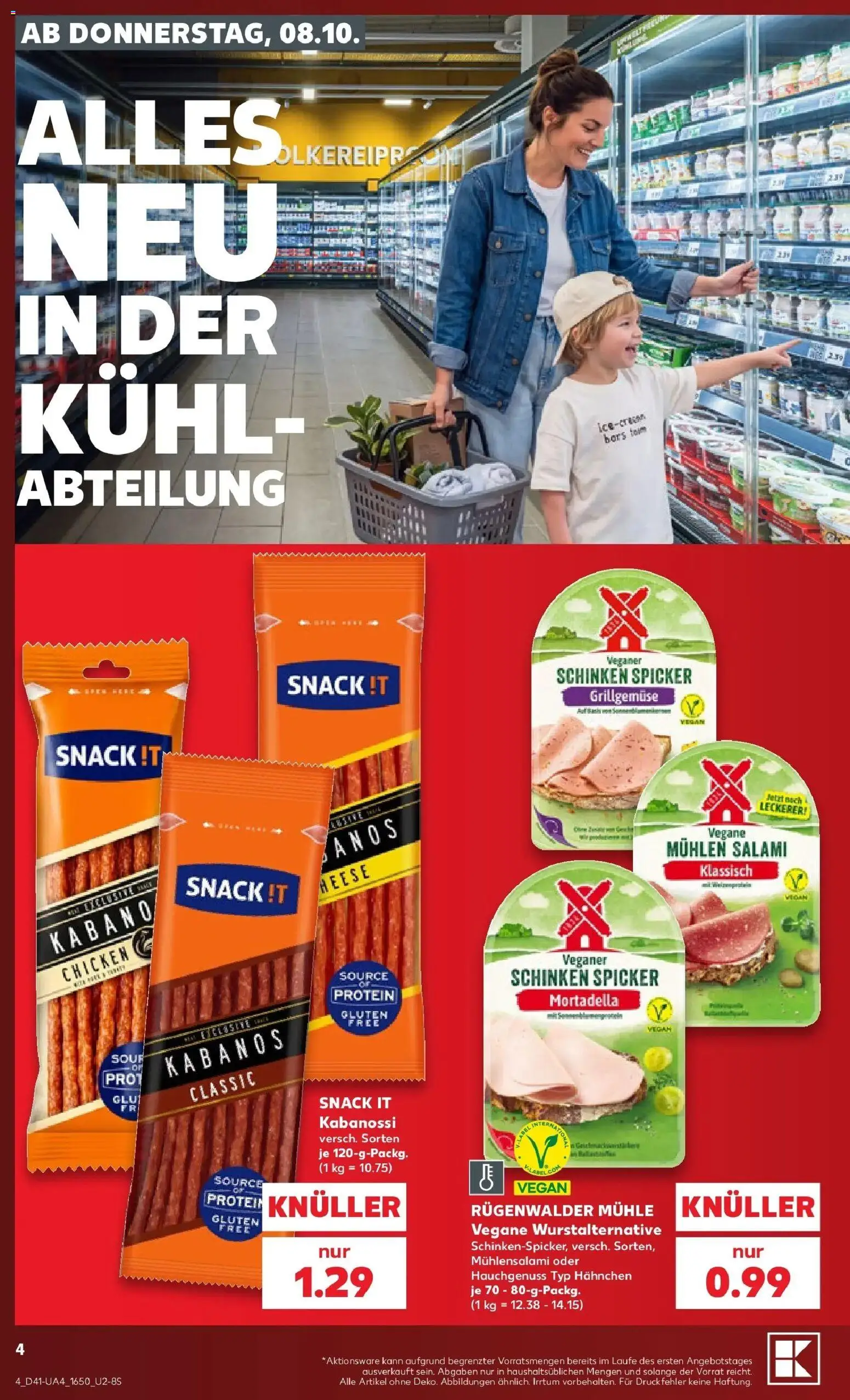 Prospekt Kaufland ab 08.10.2026 » Angebote Online zum Blättern | Seite: 4 | Produkte: Mühle, Hahnchen, Salami, Schinken