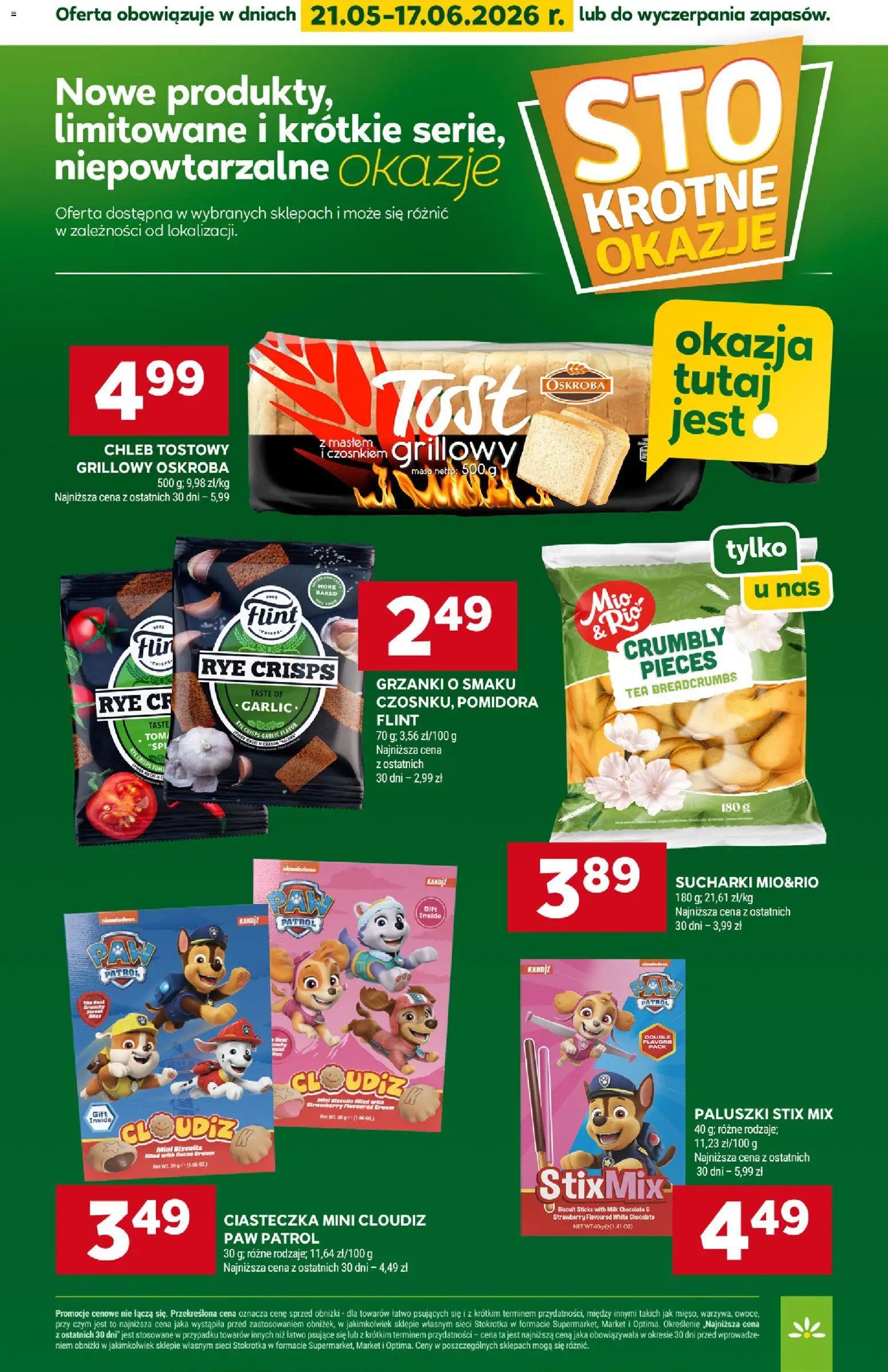 Stokrotka gazetka od 21.05.2026 | Strona: 36 | Produkty: Chleb tostowy, Stokrotka, Chleb, Ciasteczka