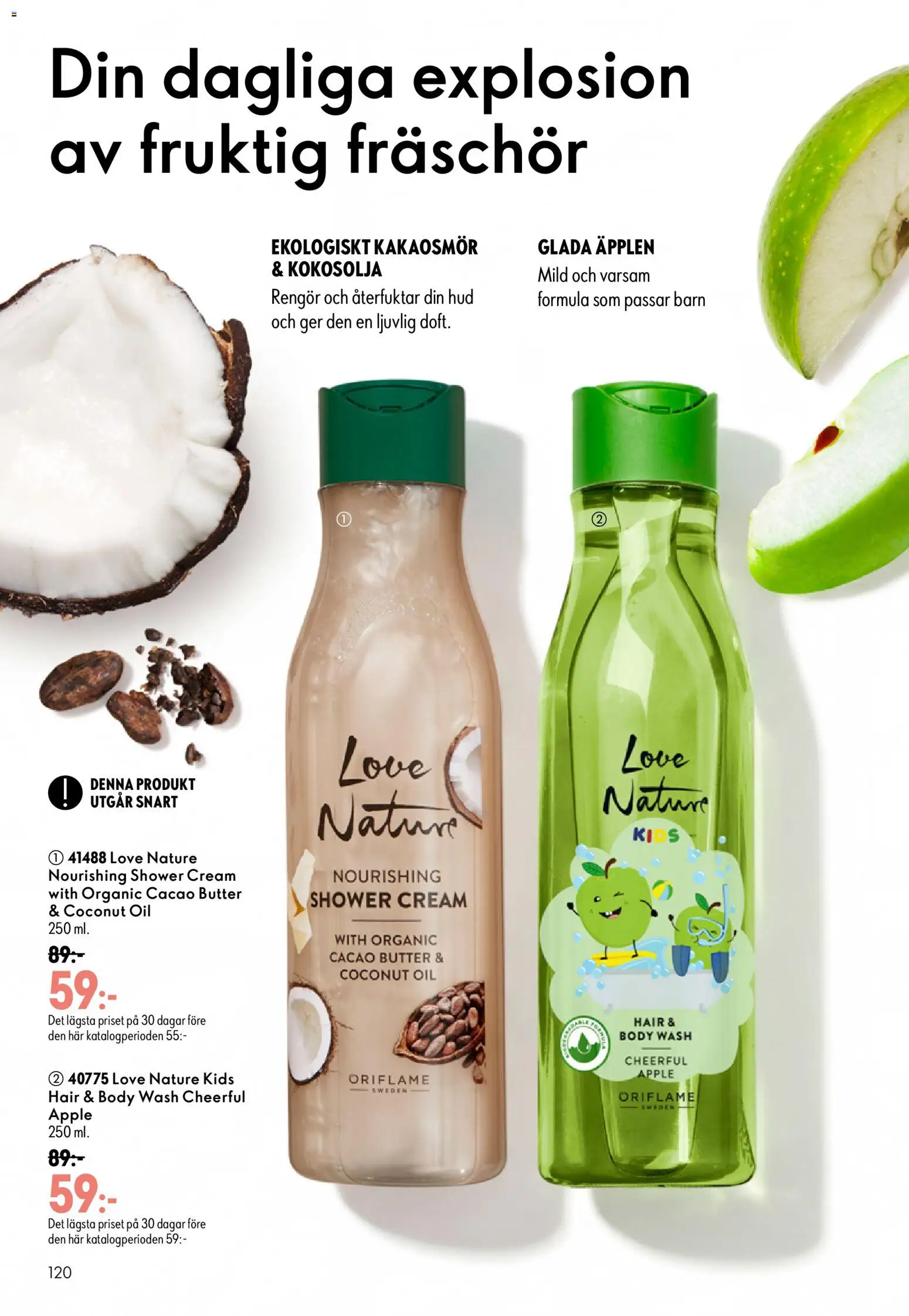Oriflame reklamblad aktuell från 26/08/2026 | Sida: 120 | Produkter: Kokosolja, Äpplen, Äpple, Kakaosmör