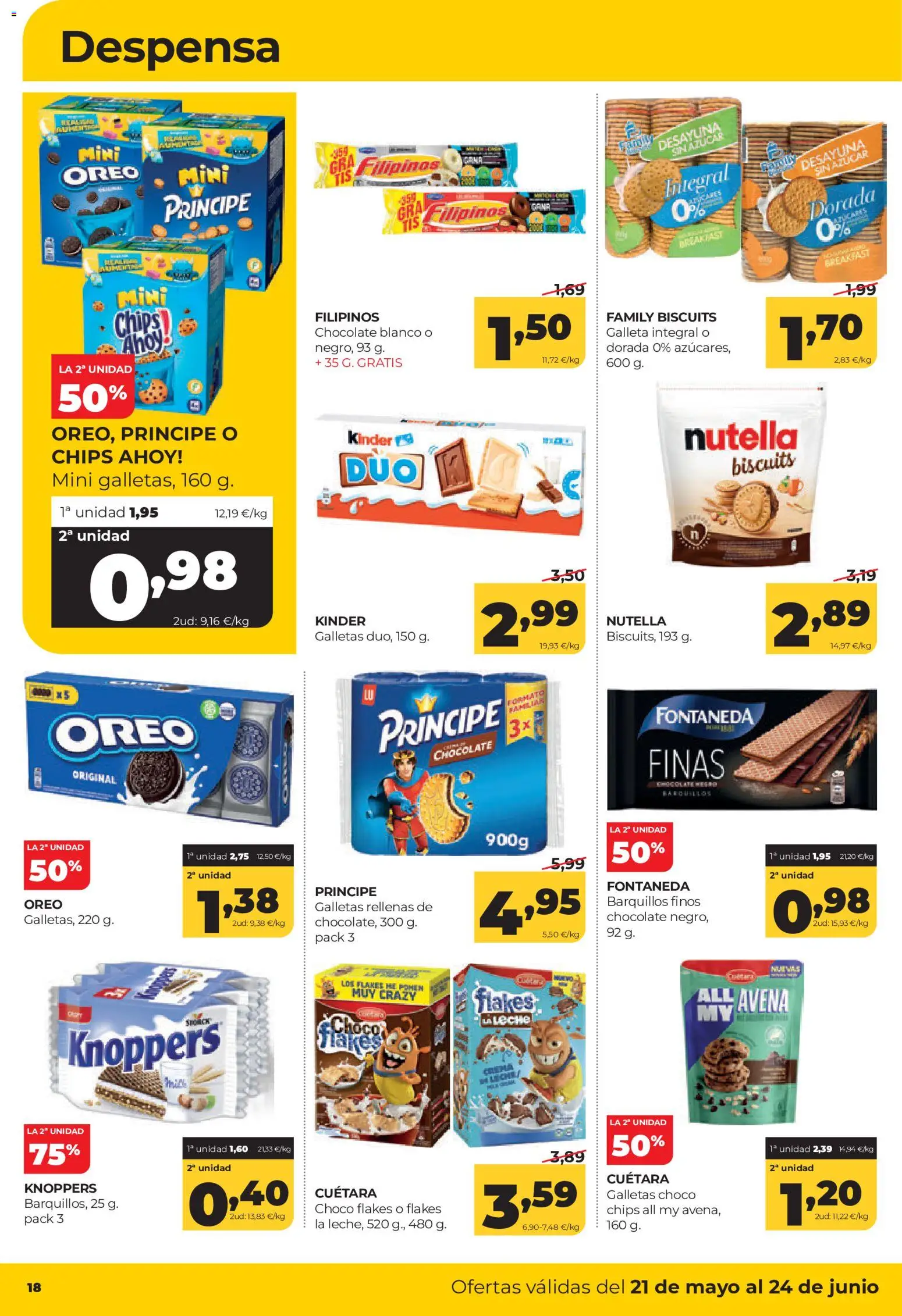 Alimerka Mensual Asturias │ válido desde el 21.05.2026 | Página: 22 | Productos: Chocolate, Galletas, Galletas rellenas