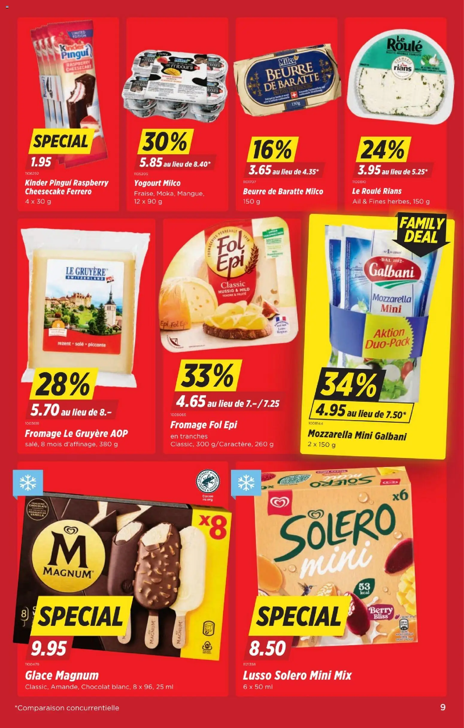 Denner aktionen FR – gültig ab 13.08.2026 | Seite: 9 | Produkte: Magnum, Glace, Butter