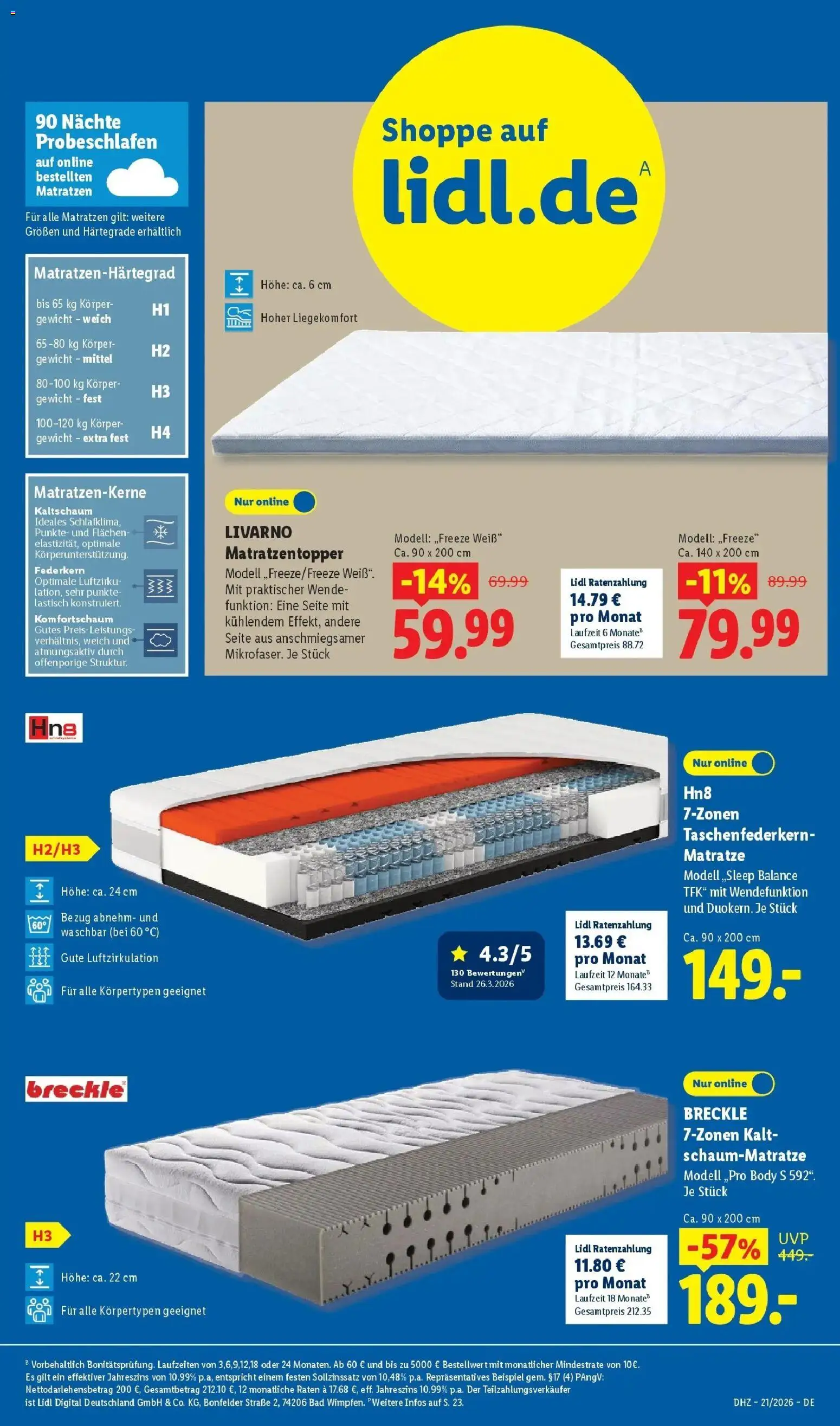 Lidl Prospekt Weikersheim – gültig ab 17.05.2026 | Seite: 11 | Produkte: Gewicht, Matratze, Bad