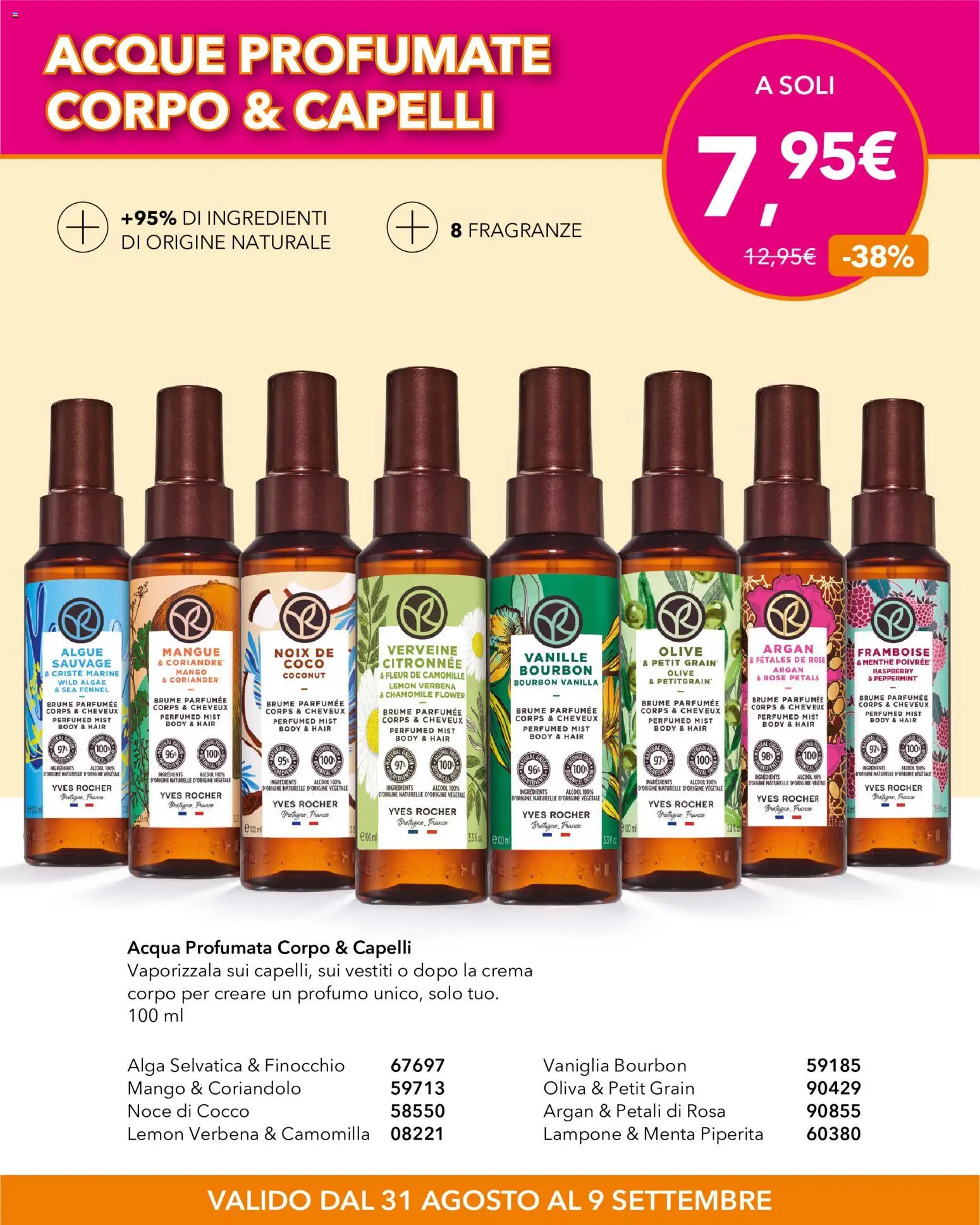 Volantino Yves Rocher del 31/08/2026 | Pagina: 2 | Prodotti: Noce di cocco, Mango, Lampone, Profumo