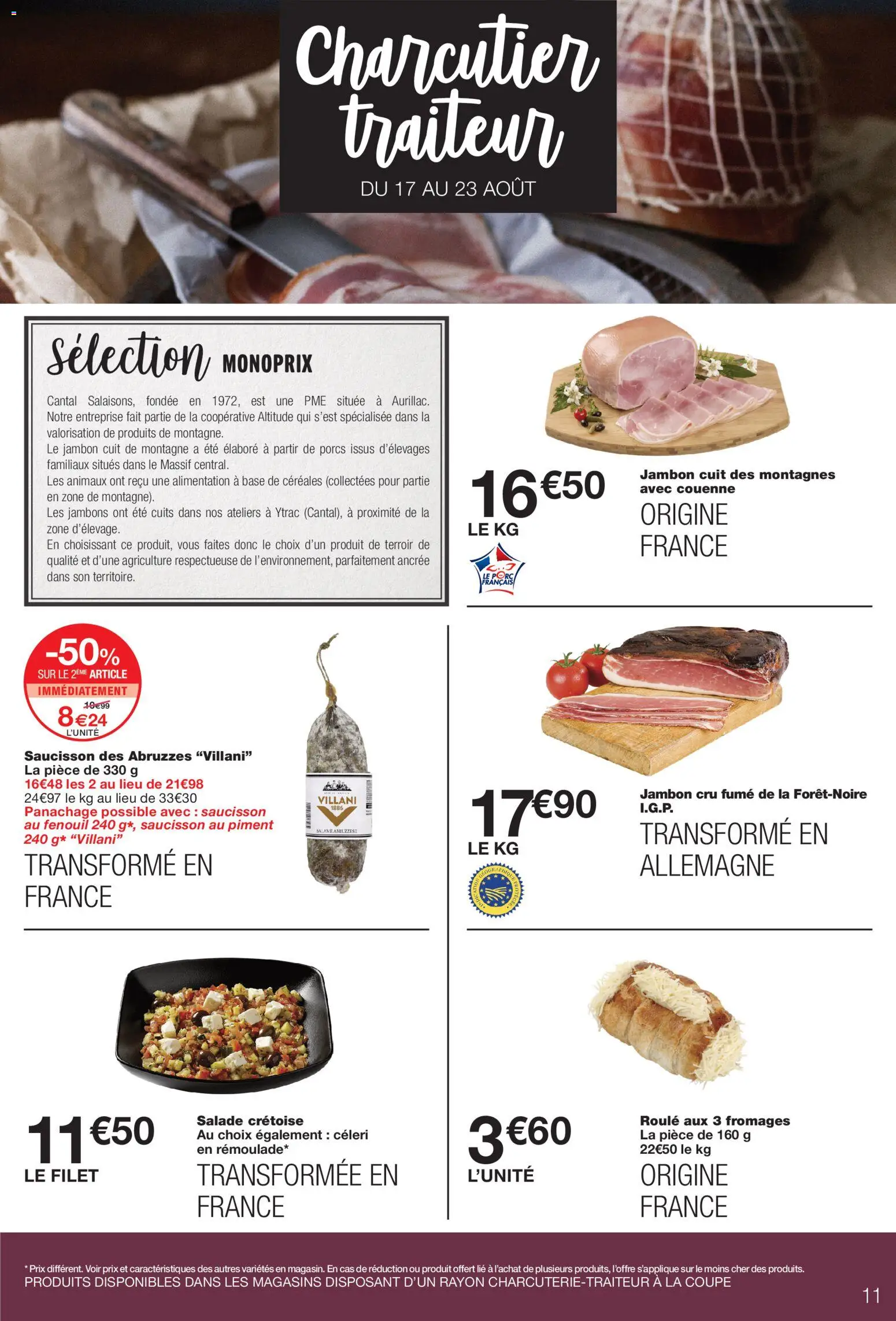{H1} | Page: 11 | Produits: Salade, Fenouil, Céleri, Jambon
