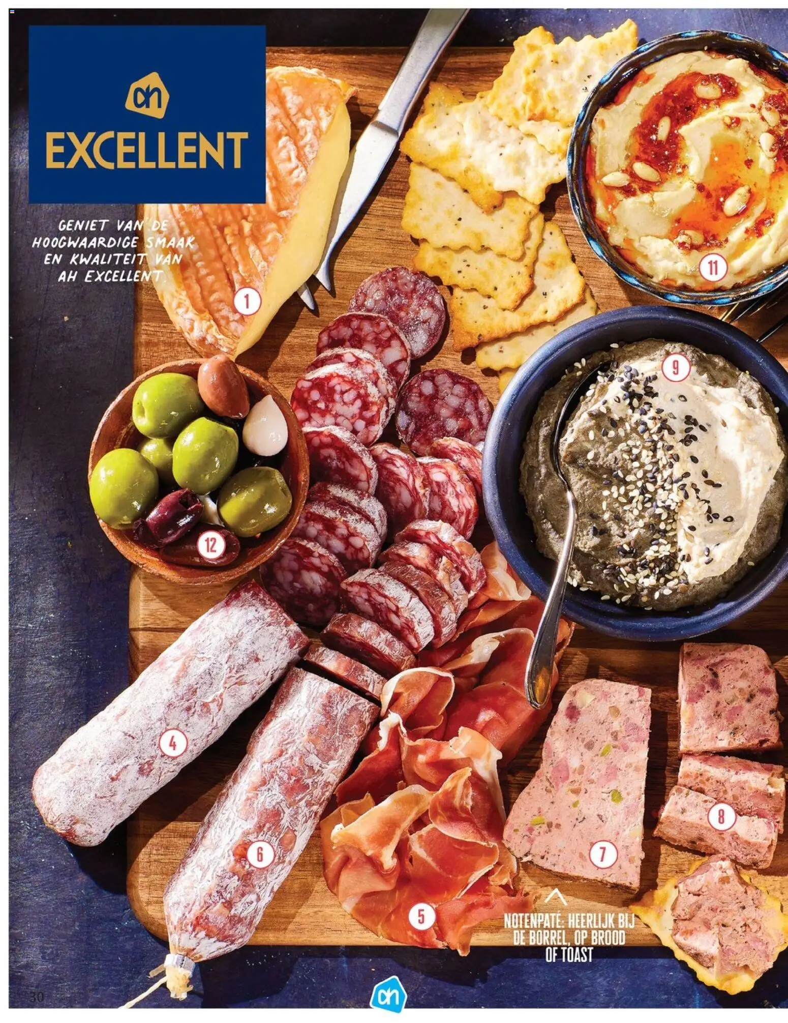 {H1} | Pagina: 30 | Producten: Brood, Salami, Toast, Dip