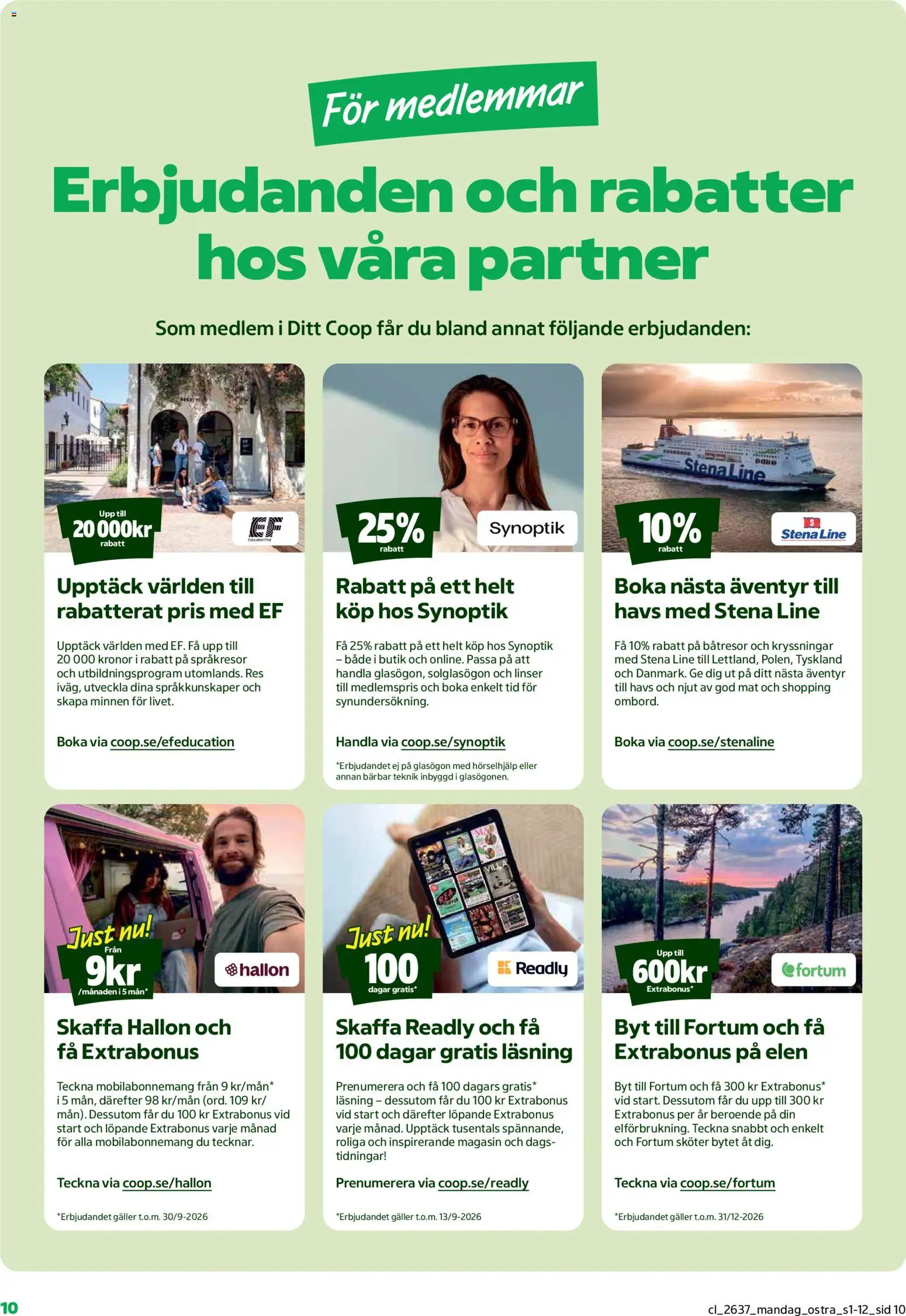 Coop Daglivs reklamblad aktuell från 07/09/2026 | Sida: 10 | Produkter: Linser, Galler, Glasögon, Hallon