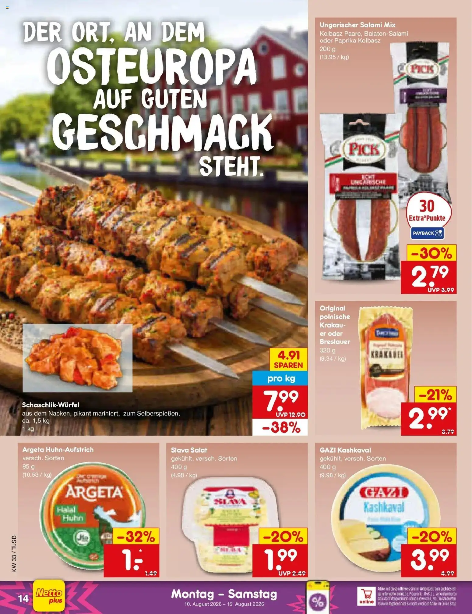 Netto Marken-Discount Prospekt Lahr-Langenwinkel – gültig ab 10.08.2026 | Seite: 18 | Produkte: Paprika, Salami, Salat