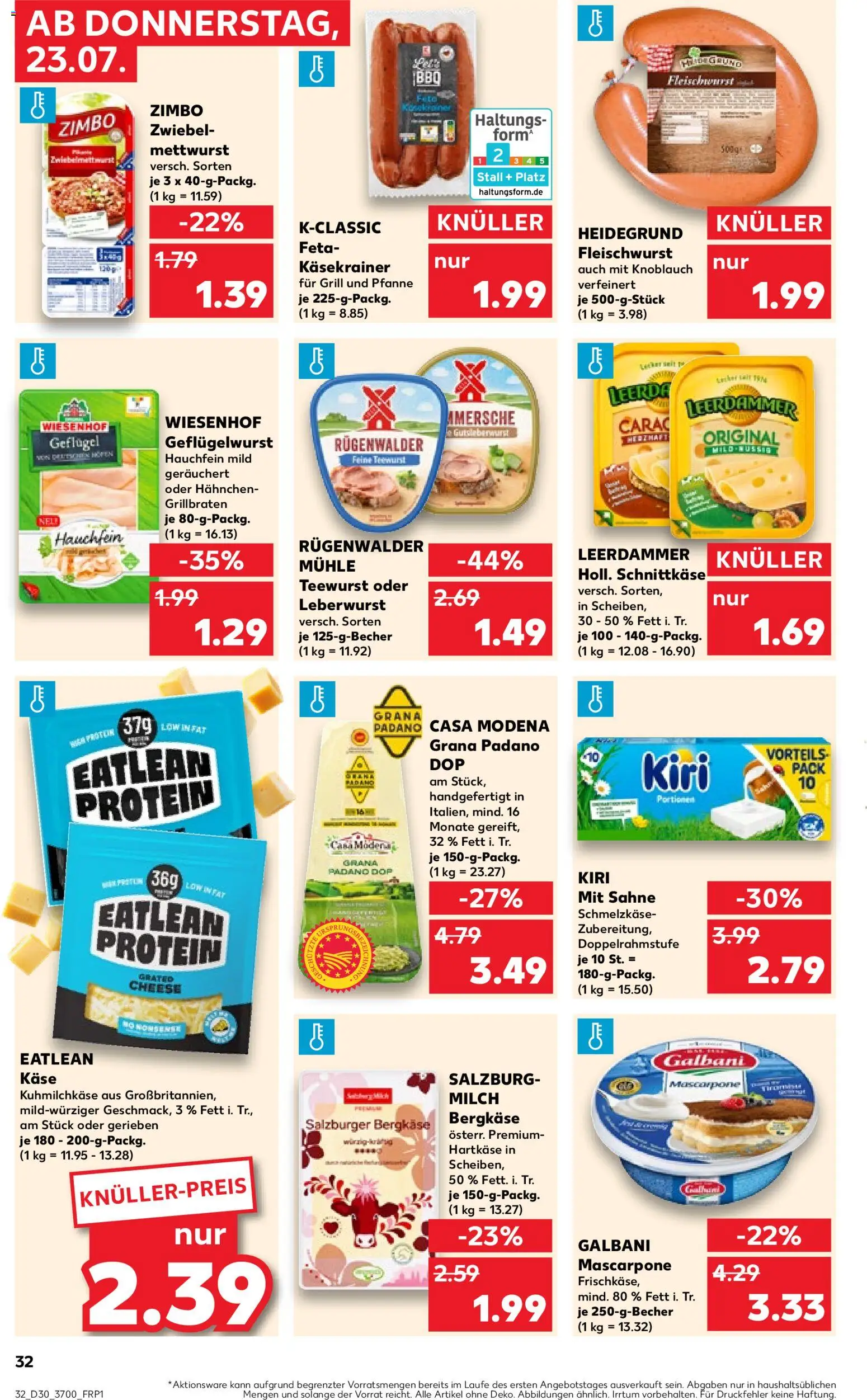 Kaufland Prospekt Rostock – gültig ab 23.07.2026 | Seite: 32 | Produkte: Mühle, Feta, Käse, Frischkase