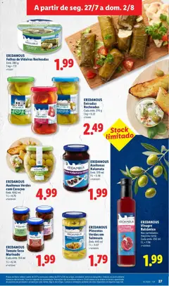 Pré-visualização Lidl folheto válido de 27/07/2026 | Página: 27 | Produtos: Vinagre, Azeitonas, Queijo, Tomate
