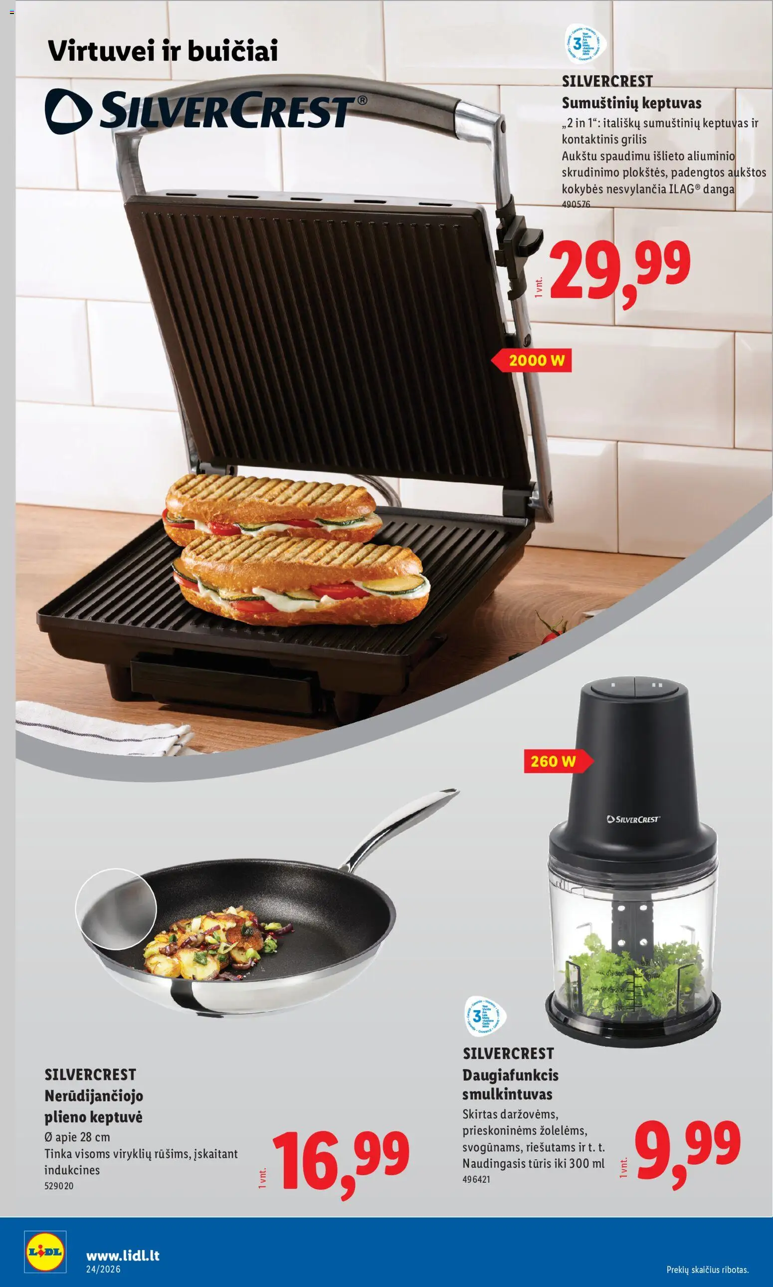 LIDL akcijos nuo 08.06.2026 | Puslapis: 26 | Prekių: Keptuvė, Smulkintuvas, Grilis