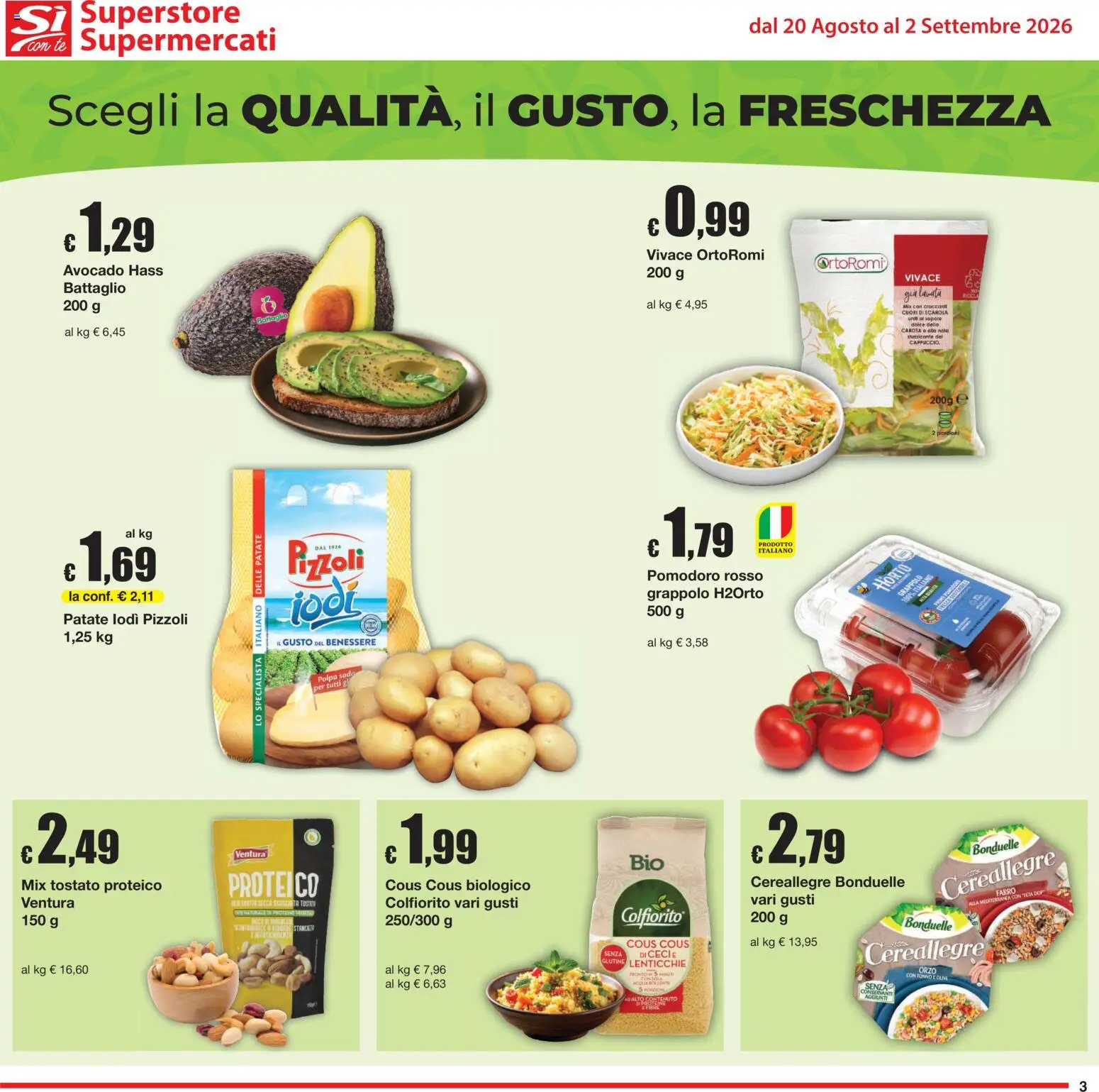 Volantino Sì con Te del 20/08/2026 | Pagina: 3 | Prodotti: Lenticchie, Pomodoro, Cous cous, Tonno