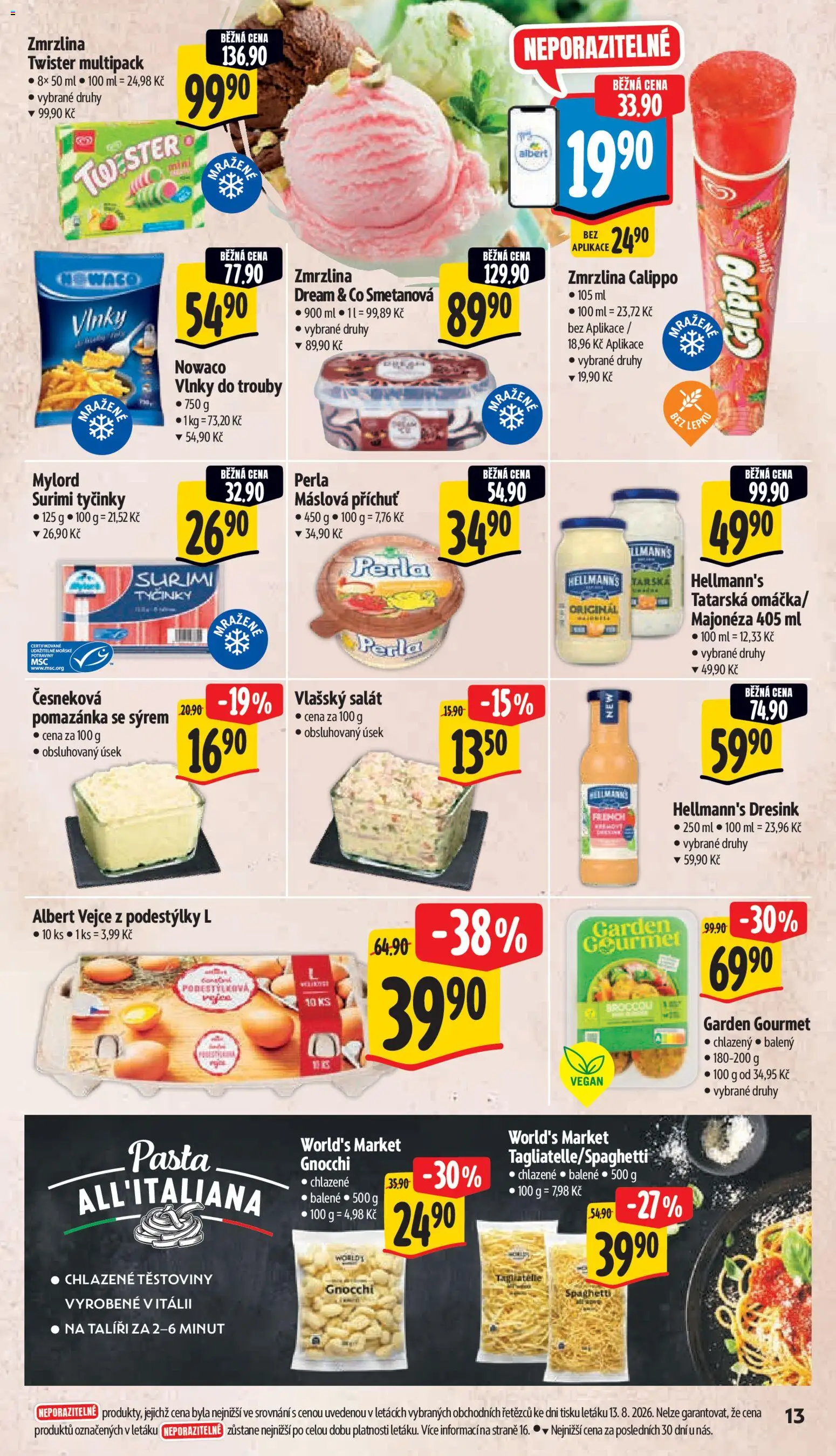 Albert leták - Supermarket od 19.08.2026 | Strana: 23 | Produkty: Těstoviny, Salát, Hellmann's, Potraviny