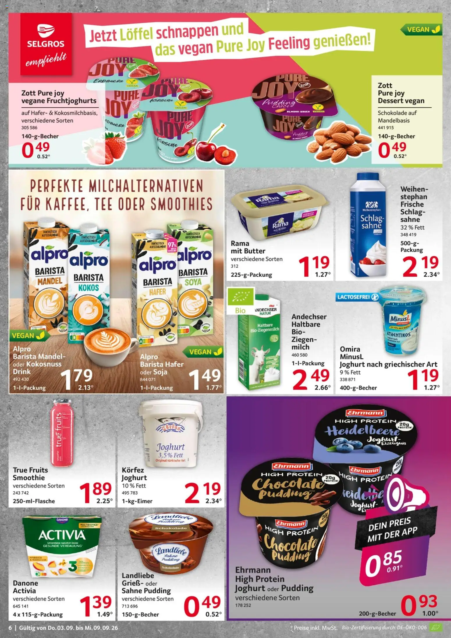 Selgros Prospekt – gültig ab 03.09.2026 | Seite: 6 | Produkte: Grieß, Activia, Butter, Joghurt
