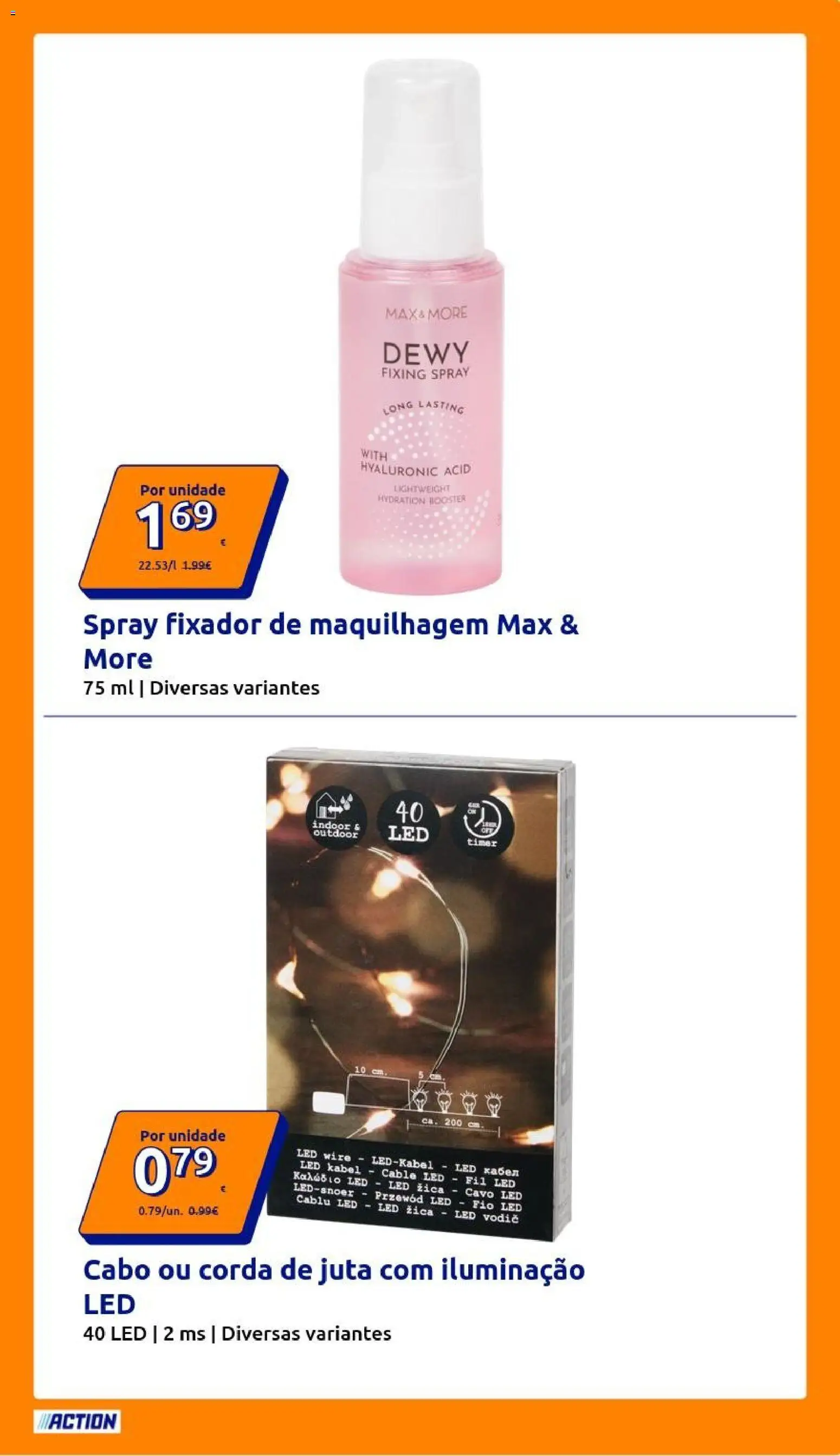 Action folheto │ válido de 07/10/2026 | Página: 13 | Produtos: Maquilhagem, Iluminação, Spray fixador, Fixador