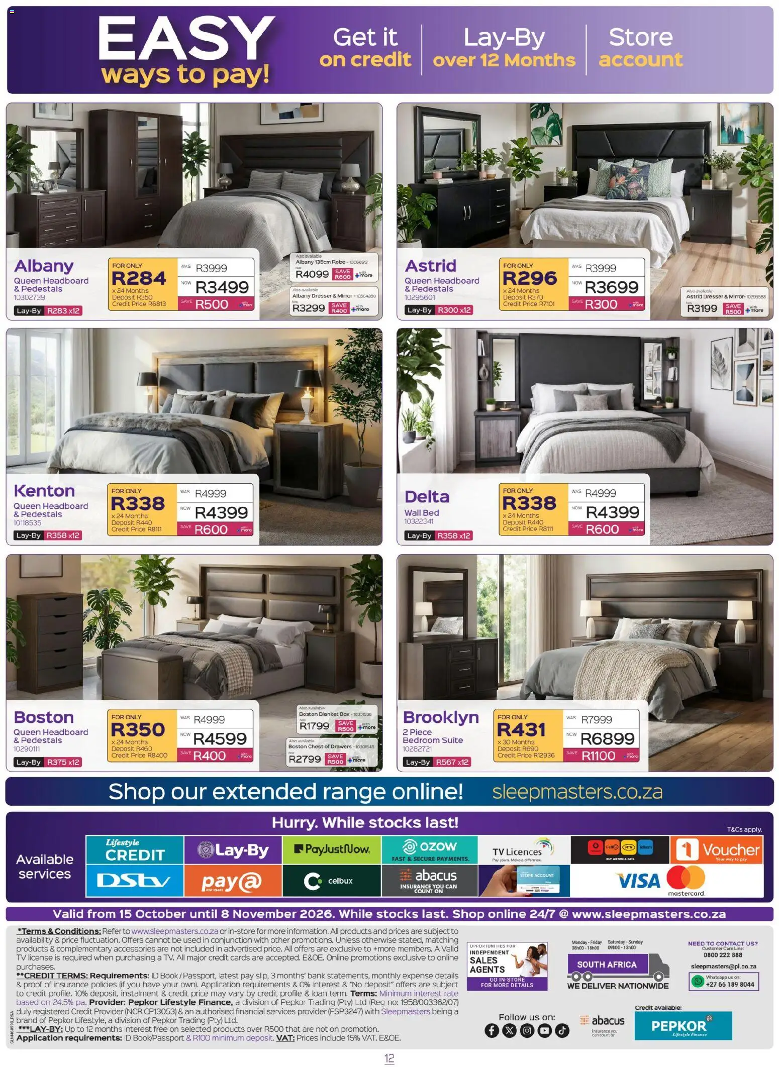 New Sleepmasters catalogue – valid from 15/10/2026 | Page: 12 | Products: Headboard, Blanket box, Bed, Box