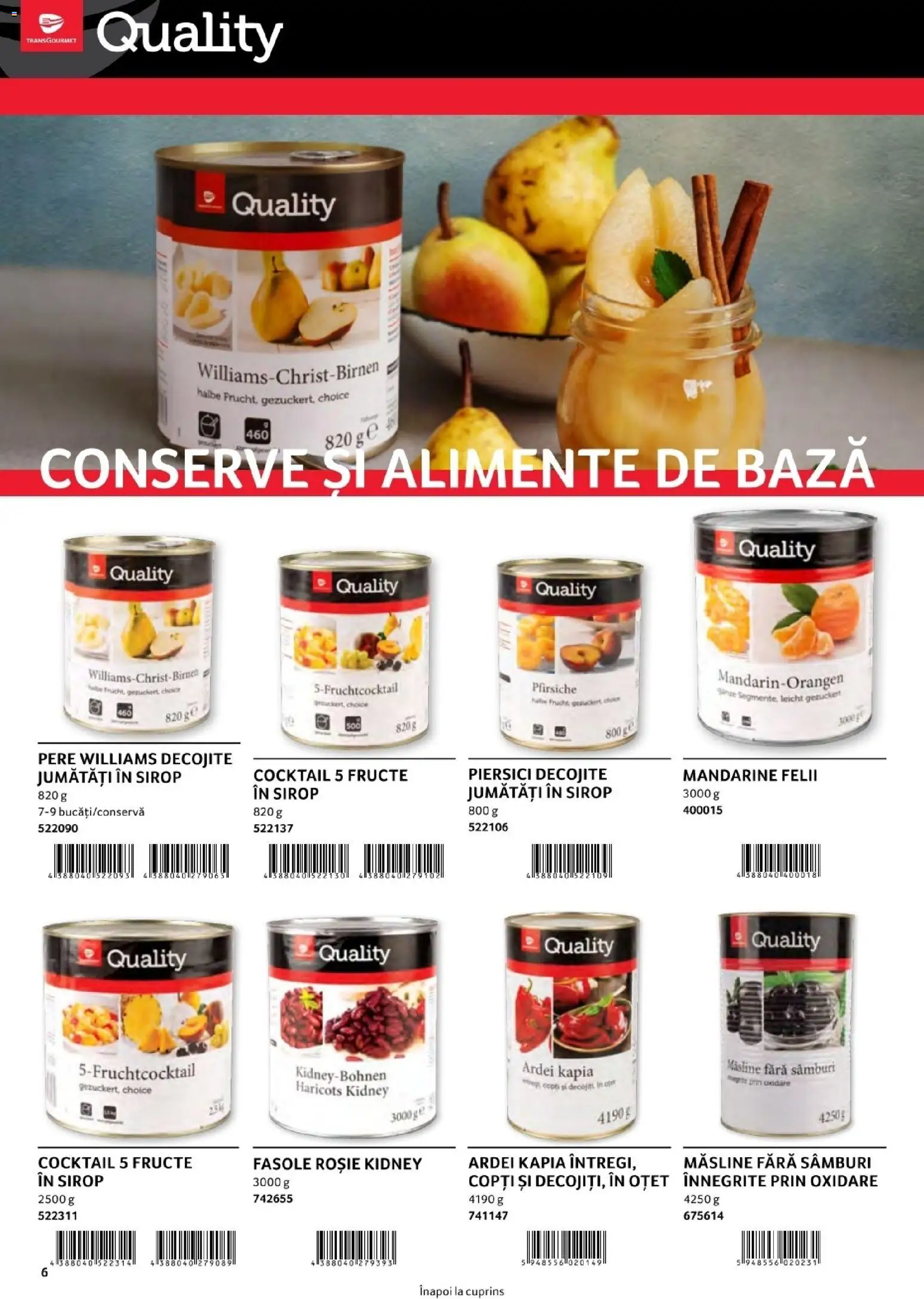 Noul catalog Selgros – valabil de la 01.08.2026 | Pagină: 6 | Produse: Măsline, Ardei, Oțet, Piersici