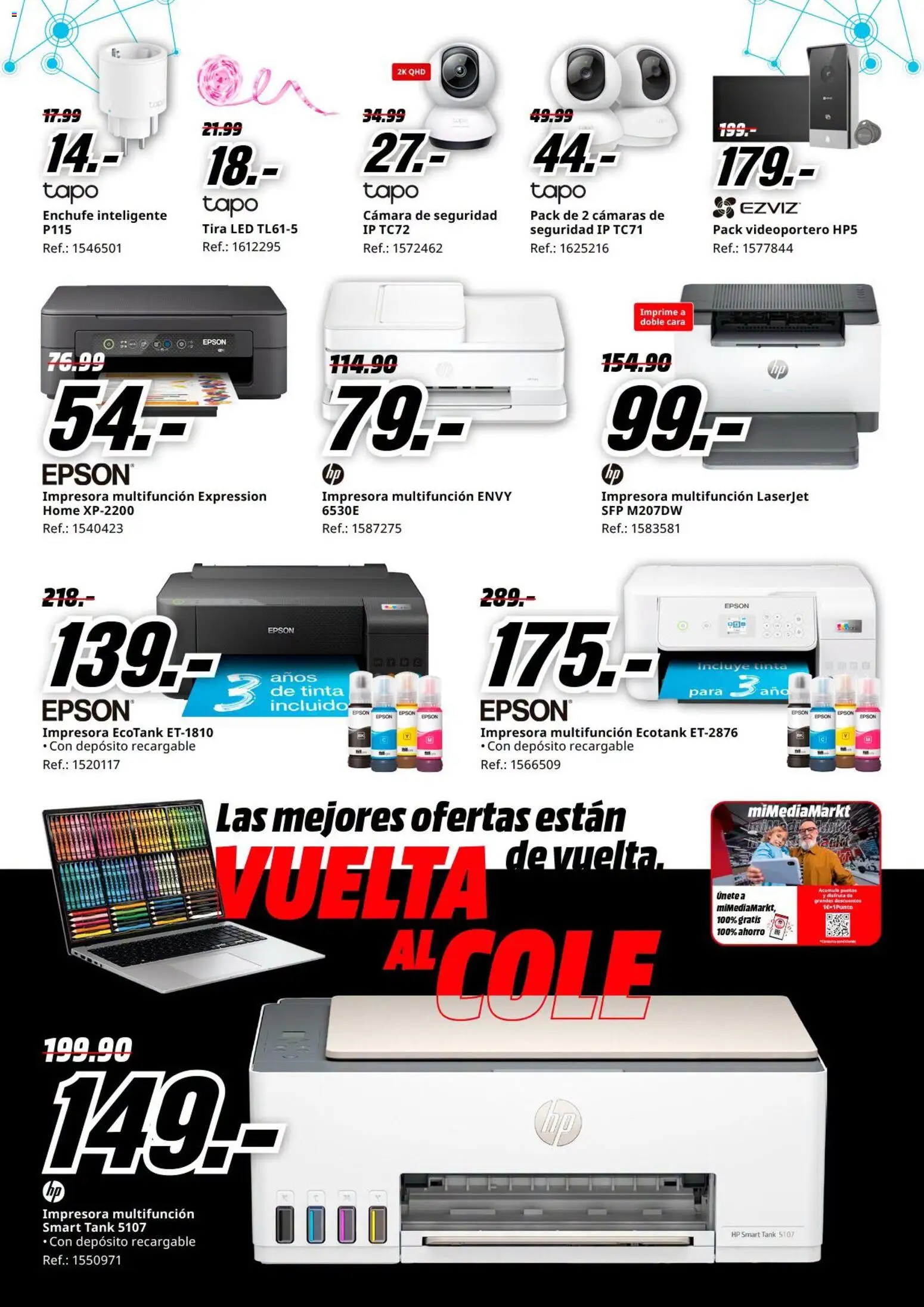 Media Markt Vuelta al Cole │ válido desde el 26/08/2026 | Página: 8 | Productos: Impresora, Cámara, Enchufe