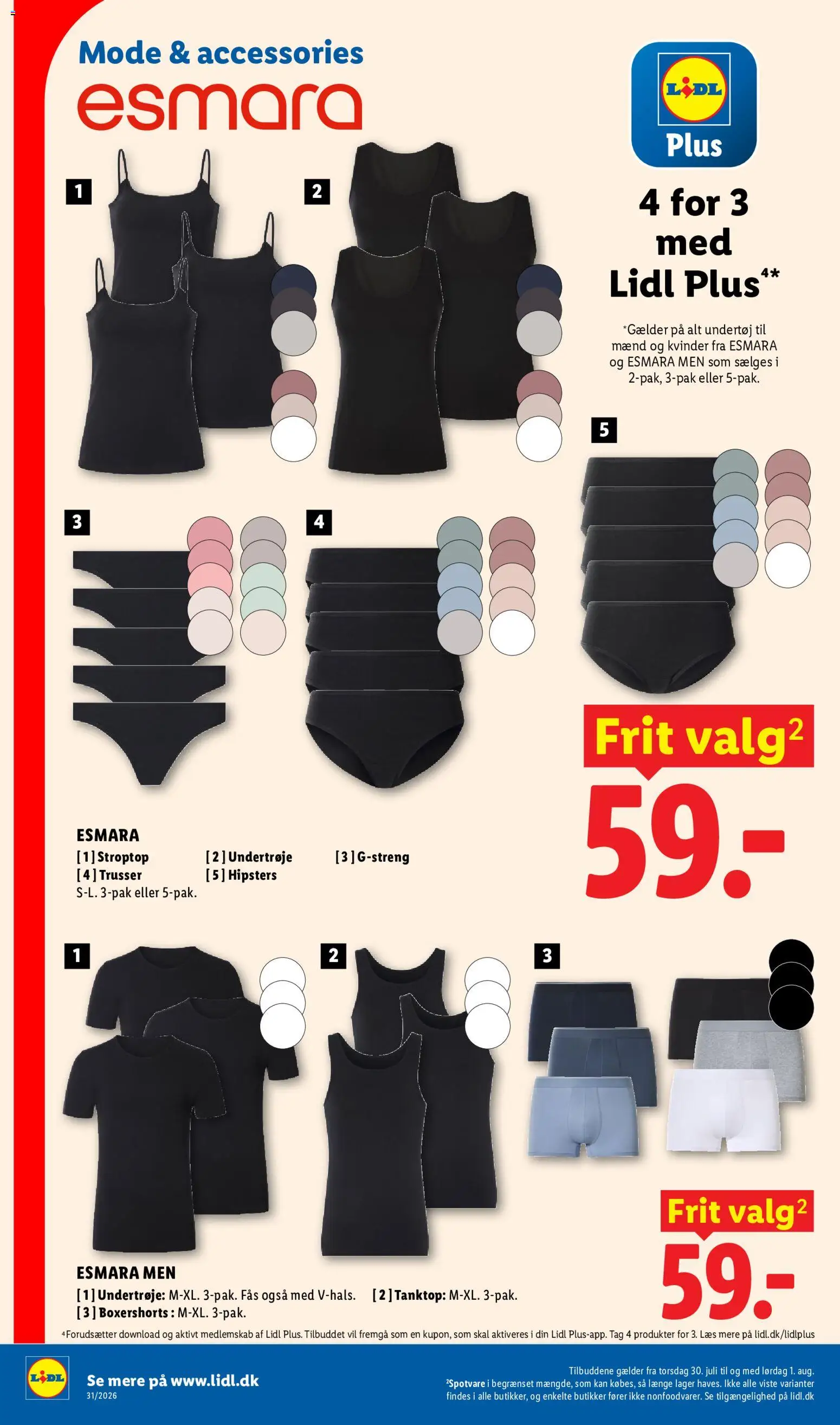 Lidl tilbudsavis – gyldig fra 26/07/2026 | Side: 33 | Produkter: Tanktop, Trusser, Briefs, Søm