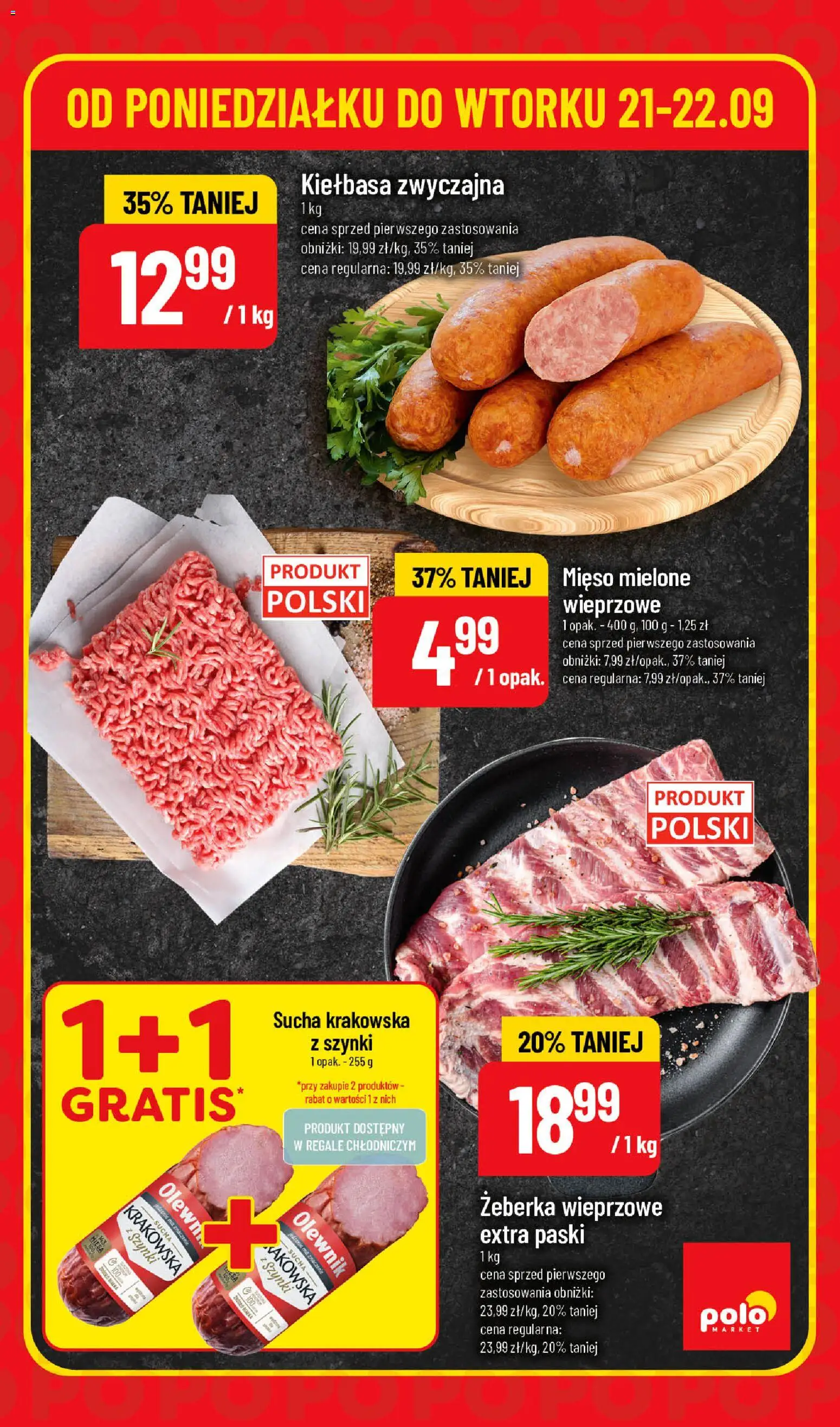 POLOmarket gazetka - Super Hity od 21.09.2026 | Strona: 3 | Produkty: Kiełbasa, Żeberka, Żeberka wieprzowe, Mięso