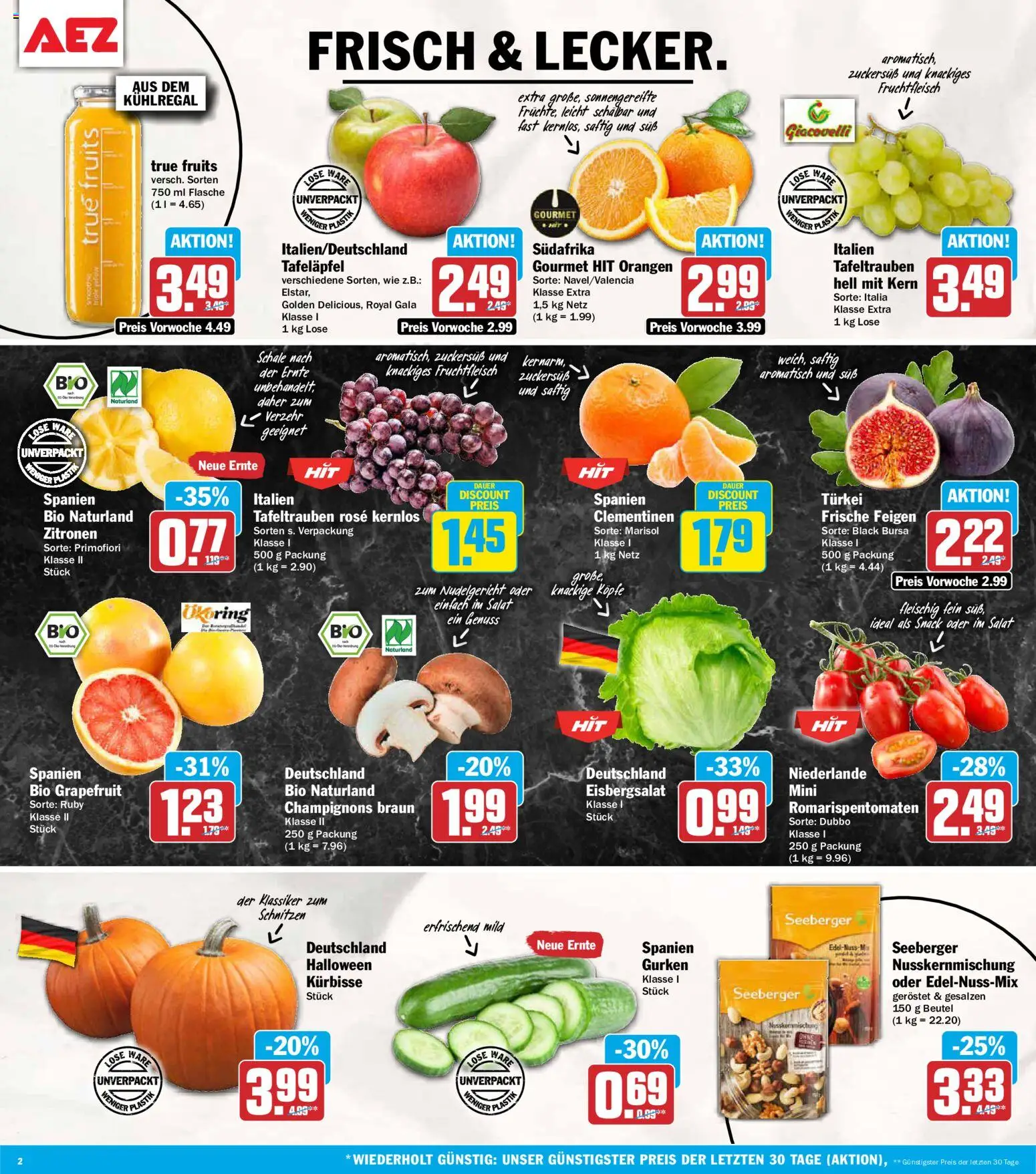 AEZ Prospekt – gültig ab 05.10.2026 | Seite: 2 | Produkte: Grapefruit, Feigen, Salat, Zitronen