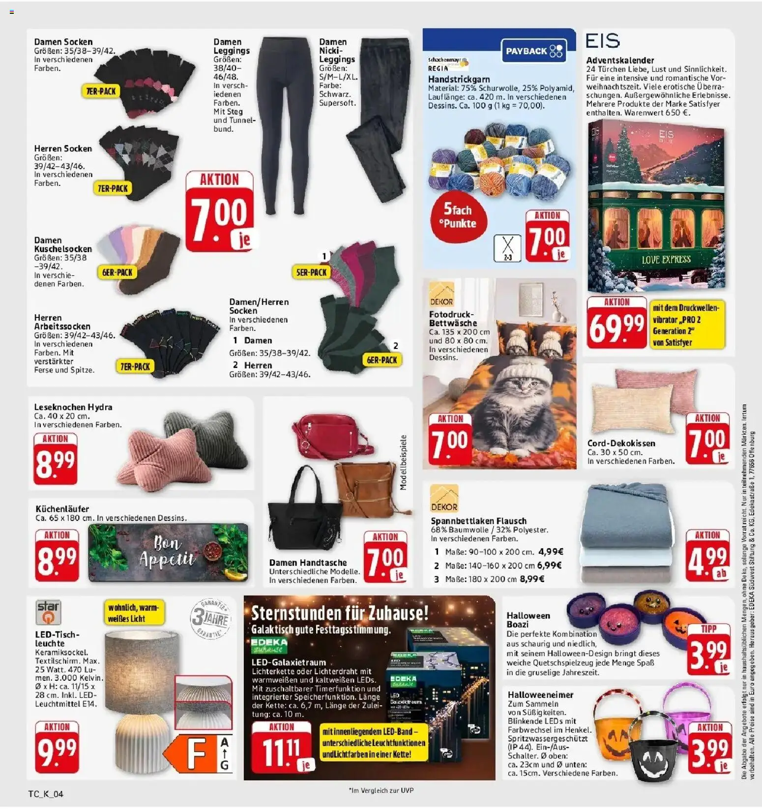 Edeka Prospekt Stuttgart - Feuerbach (ab 12.10.2026) » Angebote Online | Seite: 64 | Produkte: Bettwäsche, Socken, Leggings, Handtasche