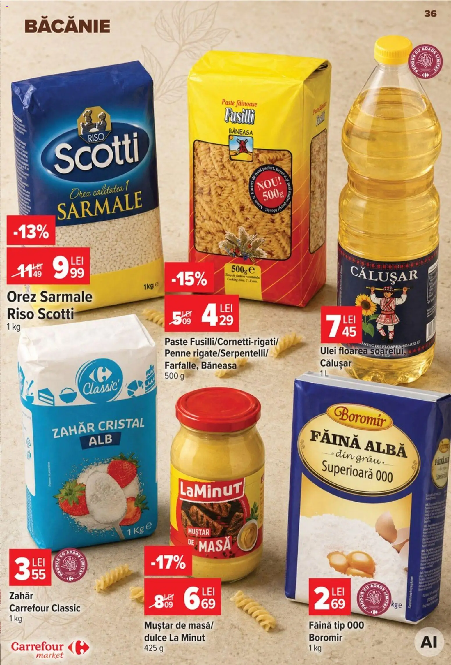 Noul catalog Carrefour – valabil de la 09.09.2026 | Pagină: 36 | Produse: Alba, Orez, Paste, Zahăr