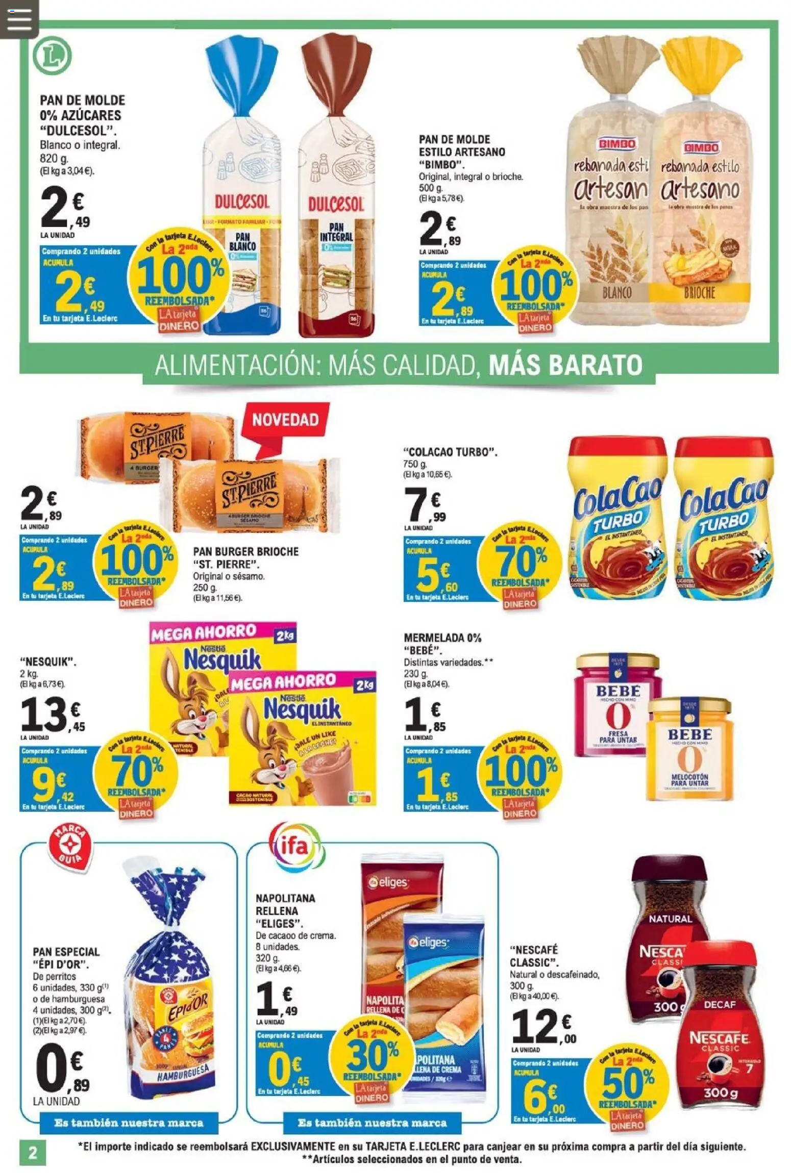 E.Leclerc Miranda de Ebro │ válido desde el 12/08/2026 | Página: 2 | Productos: Mermelada, Pan, Brioche, Hamburguesa