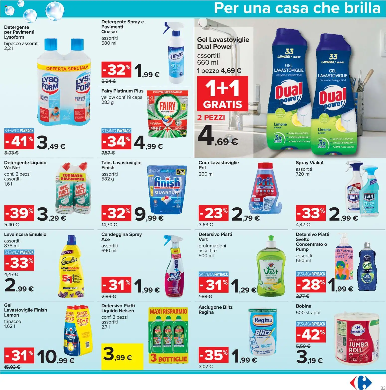 Volantino Carrefour del 23/10/2026 | Pagina: 33 | Prodotti: Detergente, Limone, WC, Doccia