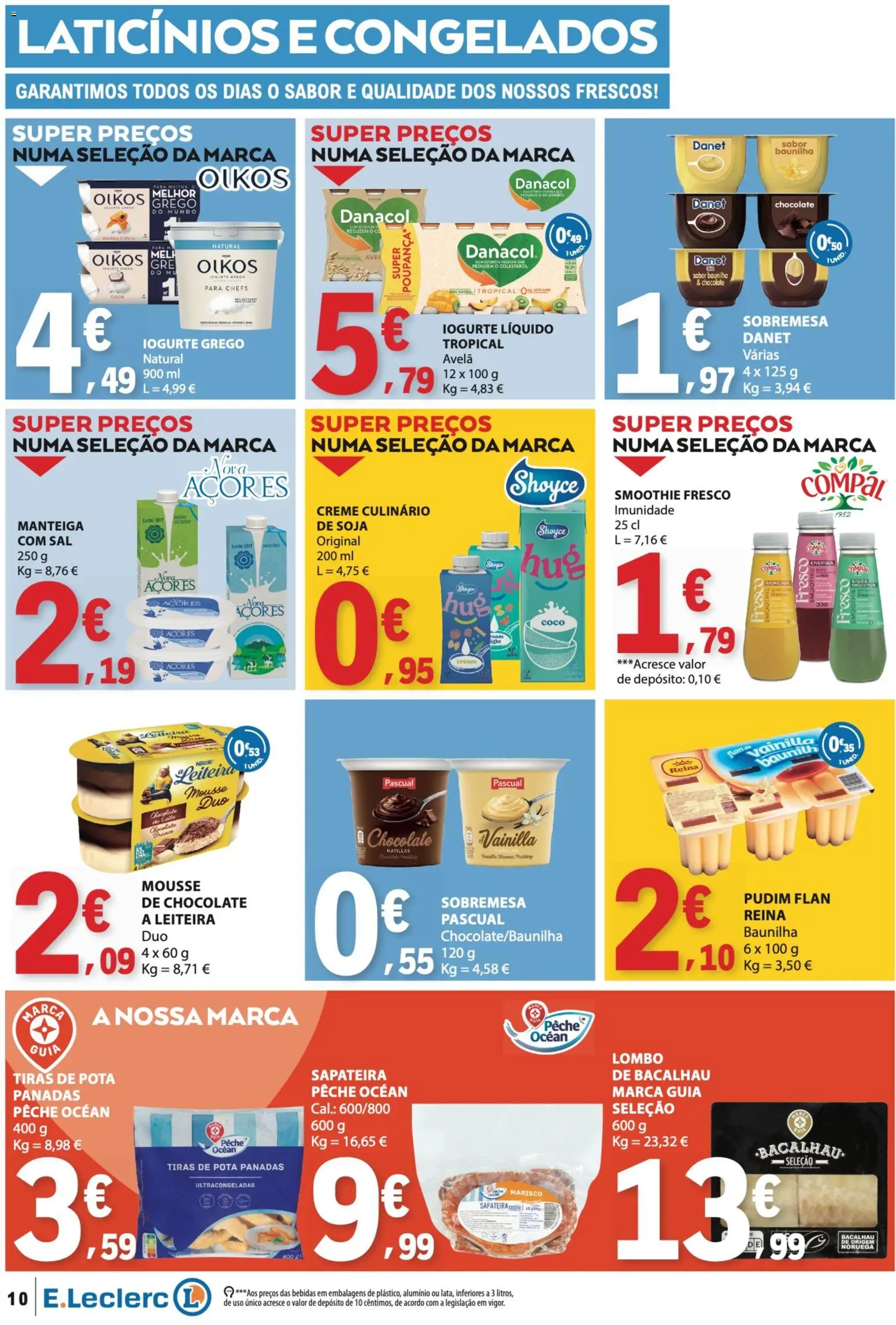 E.Leclerc folheto │ válido de 09/07/2026 | Página: 10 | Produtos: Soja, Iogurte, Creme, Iogurte liquido