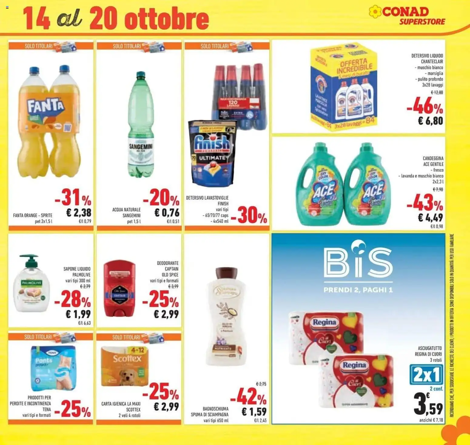 Anteprima volantino Conad dal 07/10/2026 prossima settimana | Pagina: 59 | Prodotti: Carta igienica, Acqua, Fanta, Asciugatutto