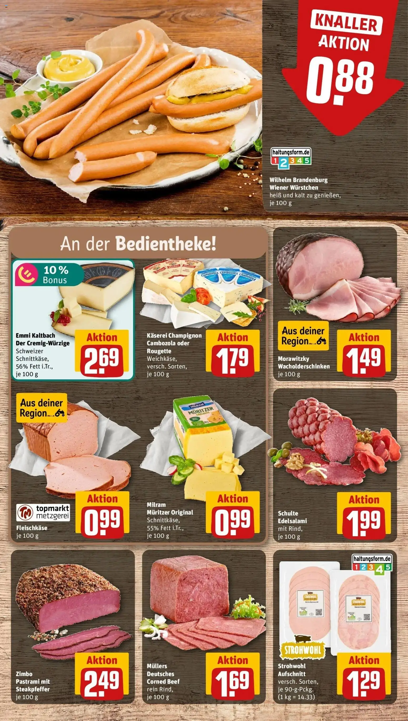 REWE Prospekt ab 28.09.2026 zum Blättern » Angebote | Seite: 16 | Produkte: Wiener wurstchen, Milram, Morawitzky