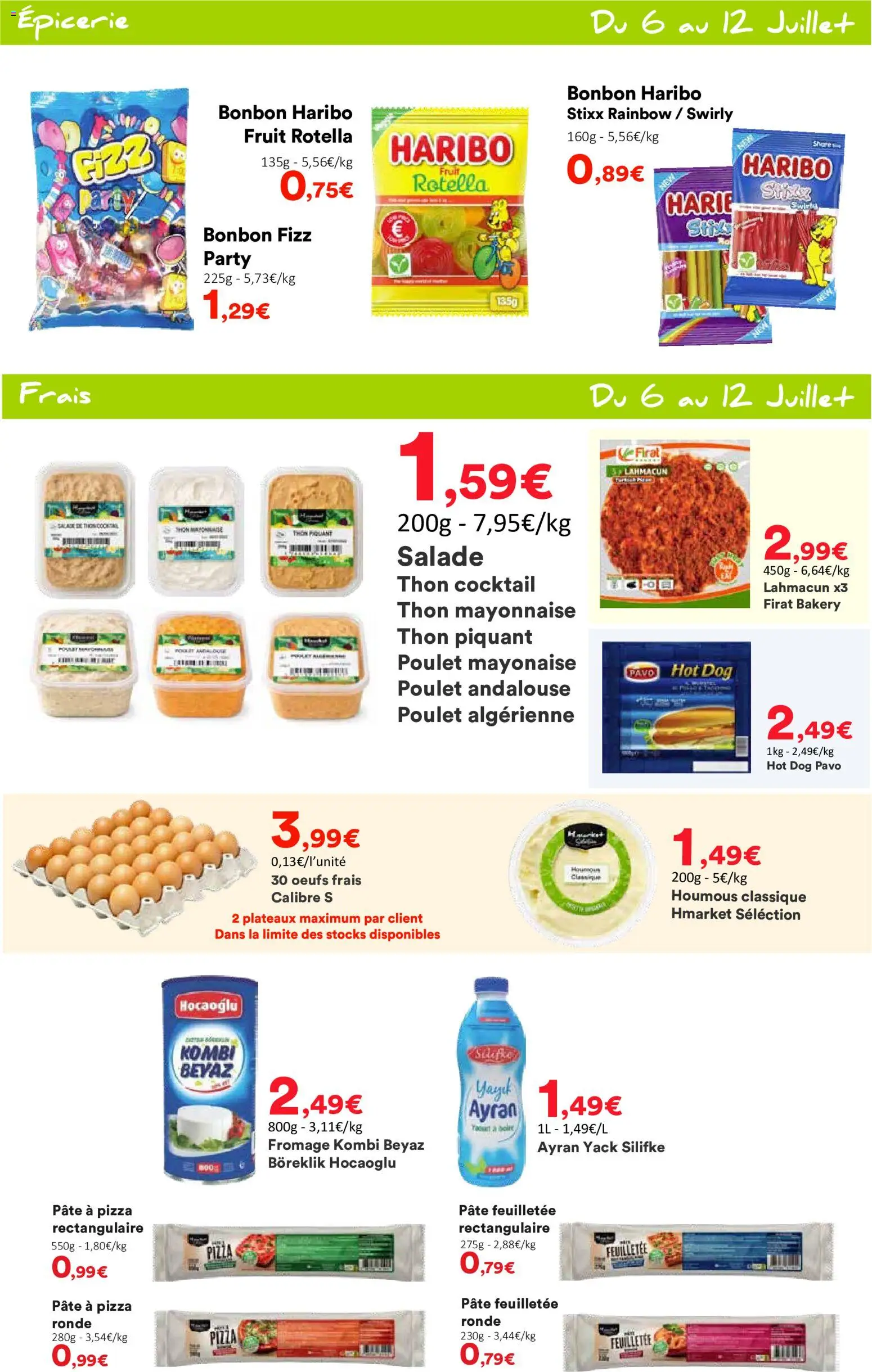 {H1} | Page: 4 | Produits: Salade, Thon, Pizza, Thé