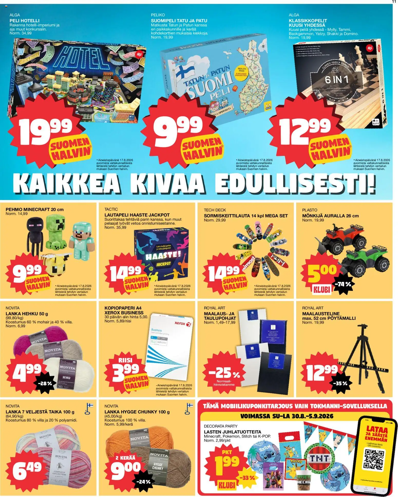 Tokmanni tarjoukset – voimassa 31/08/2026 alkaen | Sivu: 11