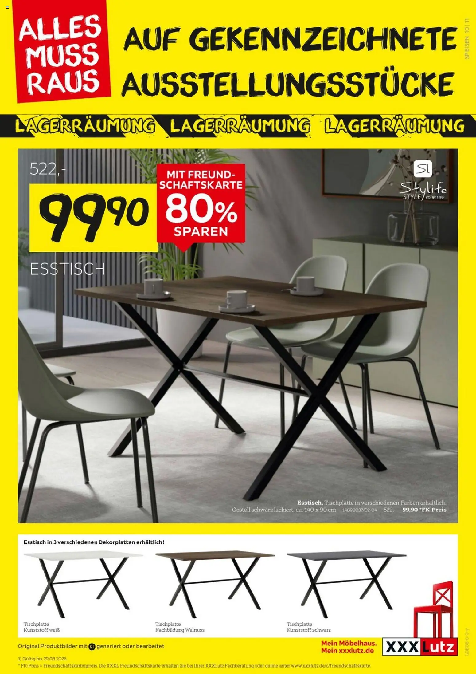 XXXLutz Größte Lagerräumung – gültig ab 15.08.2026 | Seite: 11 | Produkte: Esstisch