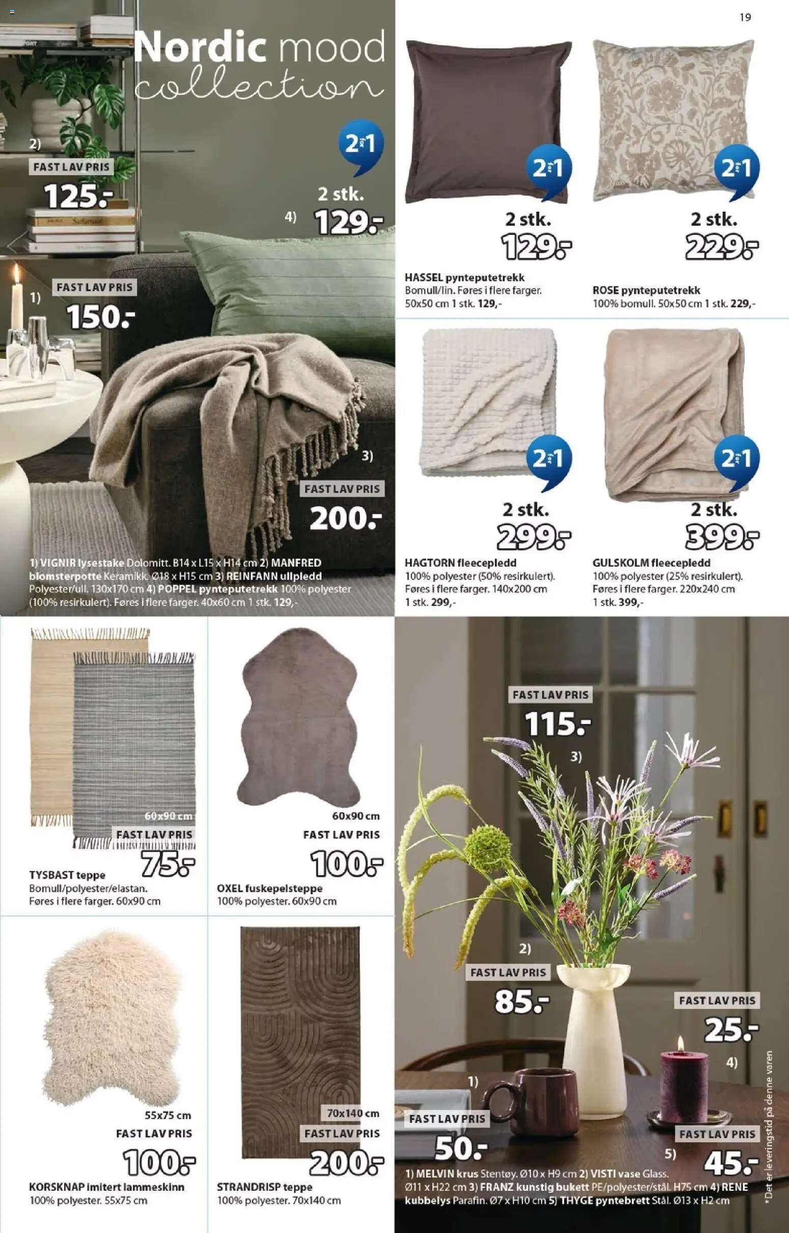 {H1} | Side: 19 | Produkter: Rug, Glass, Teppe, Blomsterpotte