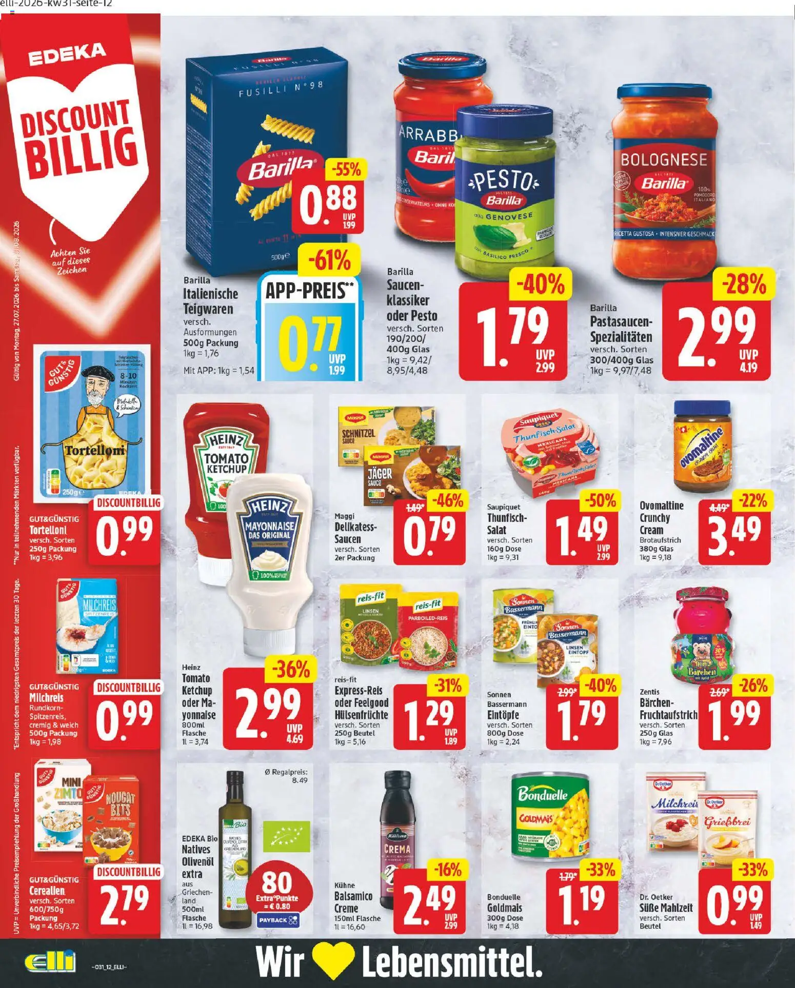 Elli Markt Prospekt Lippstadt – gültig ab 27.07.2026 | Seite: 16 | Produkte: Thunfisch, Olivenol, Schnitzel, Ketchup
