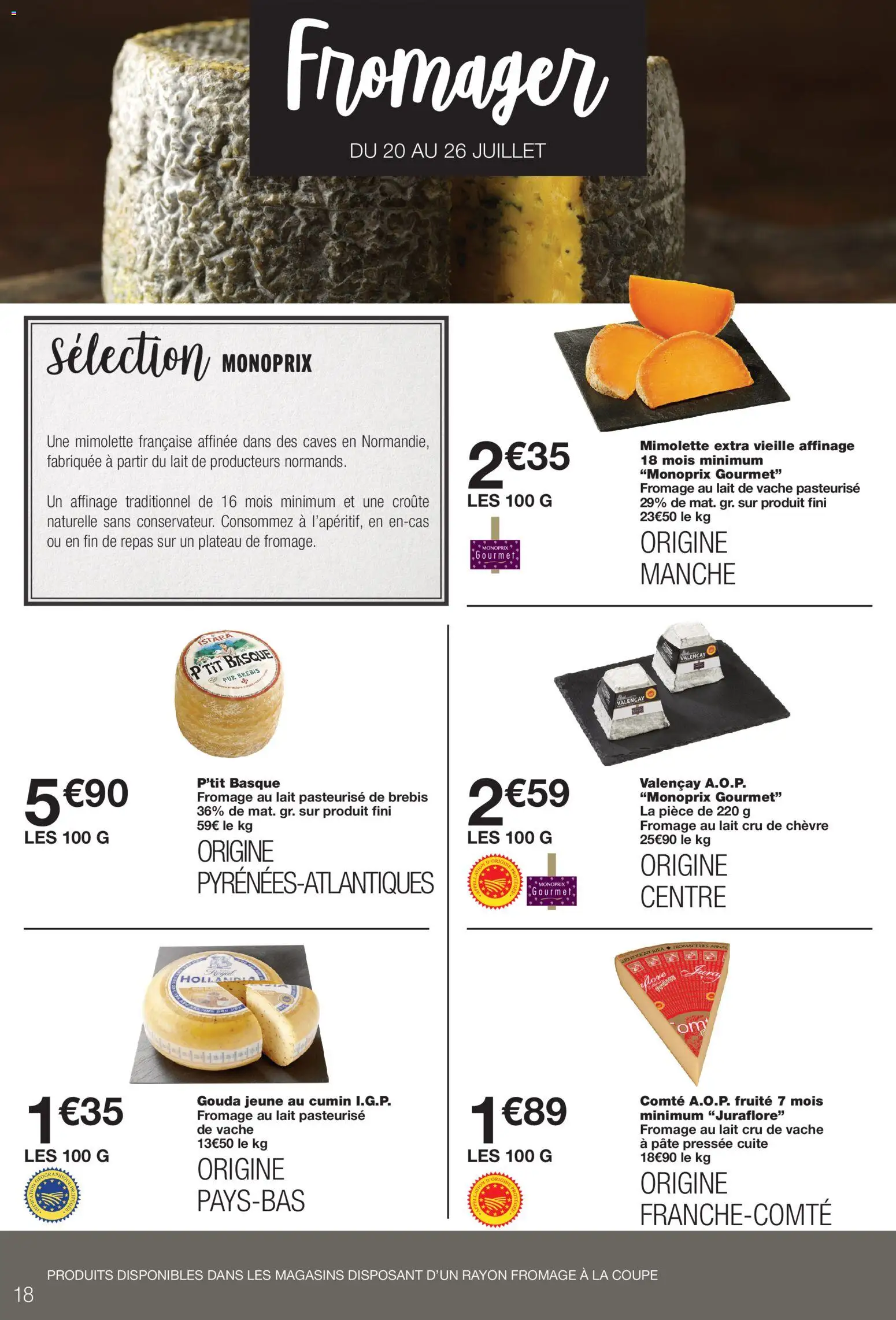{H1} | Page: 18 | Produits: Plateau, Cumin, Lait, Fromage