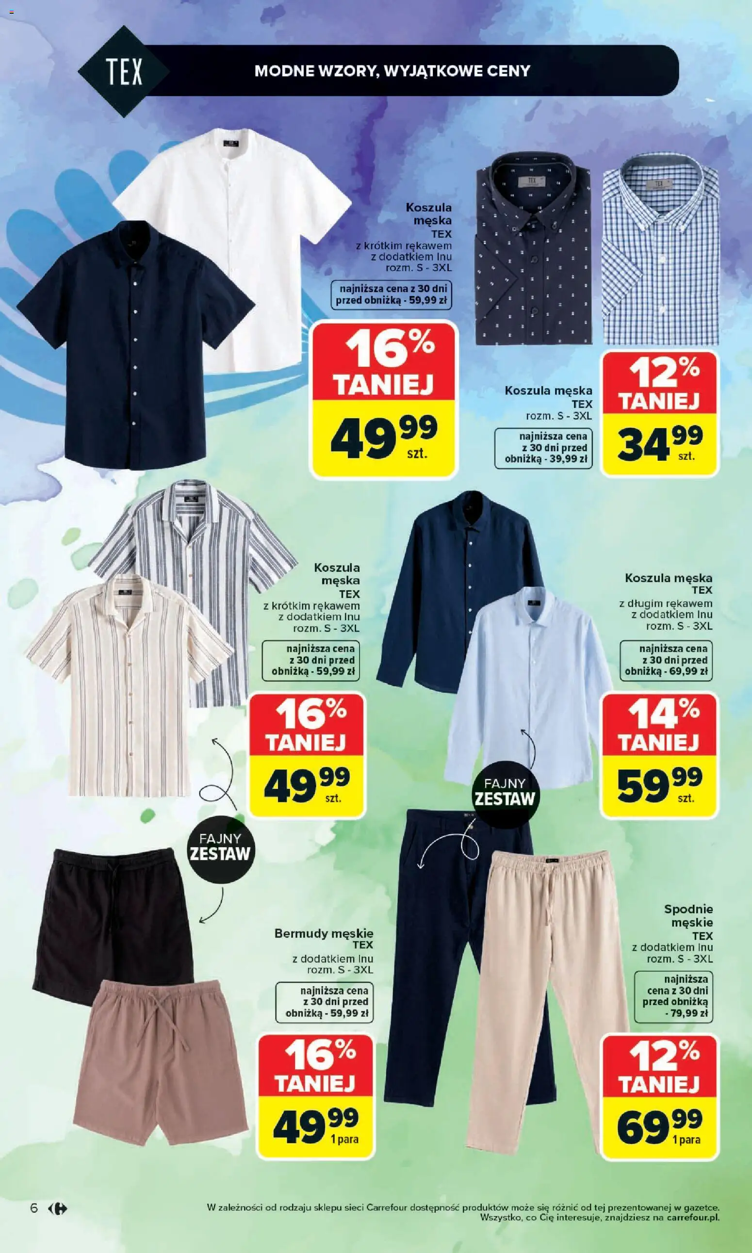 Carrefour gazetka - Stylizacje na letnie okazje od 01.06.2026 | Strona: 6 | Produkty: Koszula, Spodnie