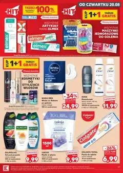 Pogląd oferty "PALMOLIVE Żel pod prysznic, różne rodzaje" - ważna od 20.08.2026 | Strona: 49 | Produkty: Balsam po goleniu, Dove, Mydło, Woda