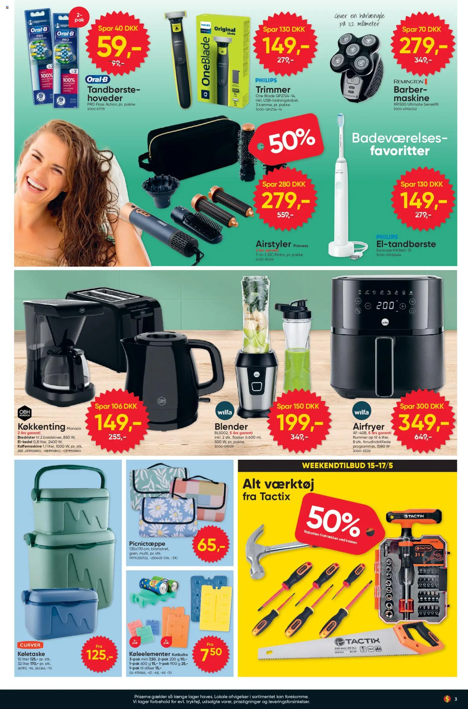 Bigdollar tilbudsavis – gyldig fra 15.05.2026 | Side: 3 | Produkter: Tandbørste, Brødrister, Eltandbørste, Kaffemaskine