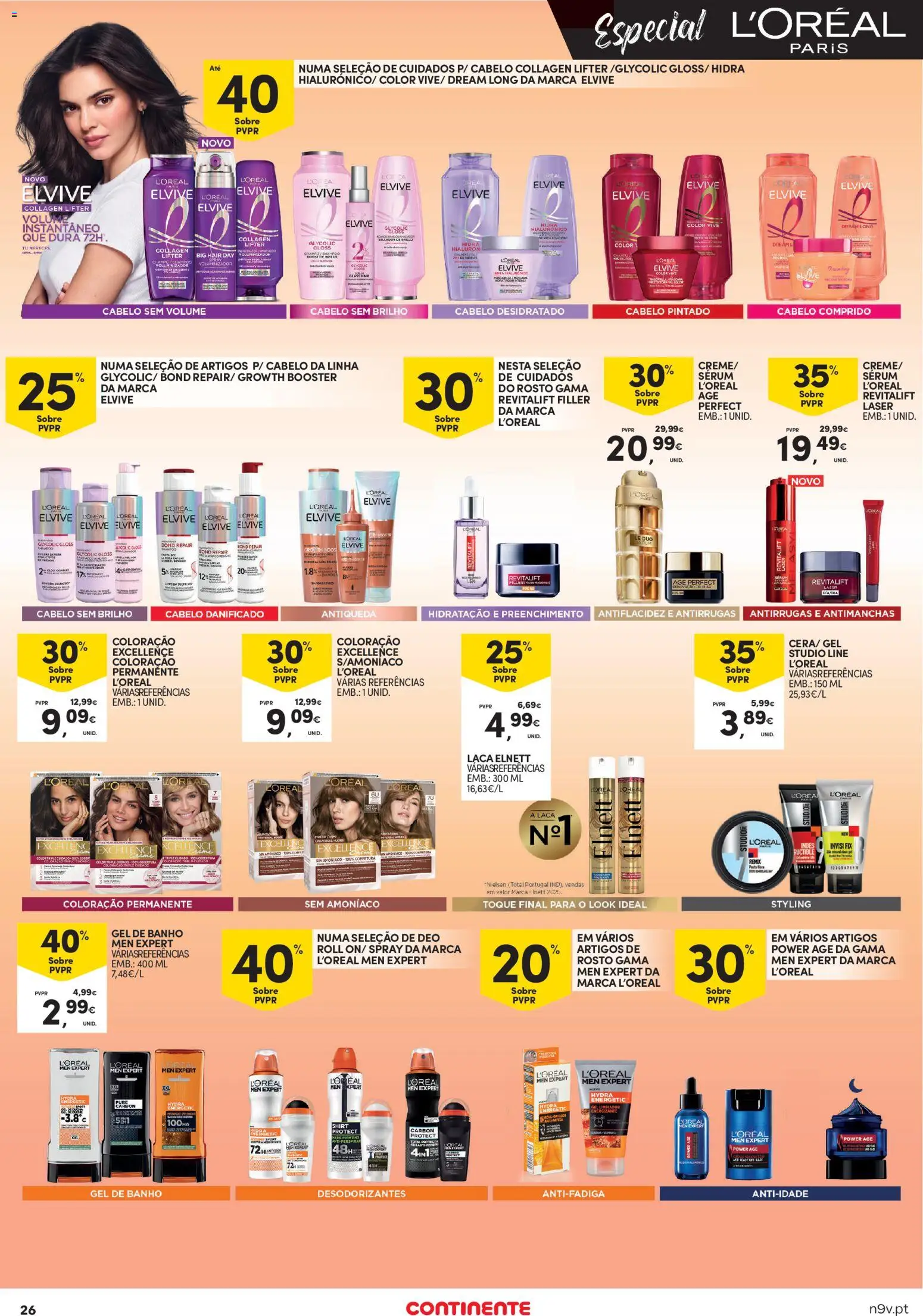 Continente Açores │ válido de 25/06/2026 | Página: 26 | Produtos: Gloss, Gel de banho, Sérum, Banho