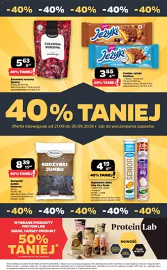 Pogląd oferty "Ciastka Jeżyki Gopla, > classic > kokosowe, 140 g; 27,50/1 kg" - ważna od 21.09.2026 | Strona: 43 | Produkty: Ciastka Jeżyki, Żurawina, Ciastka, Rodzynki