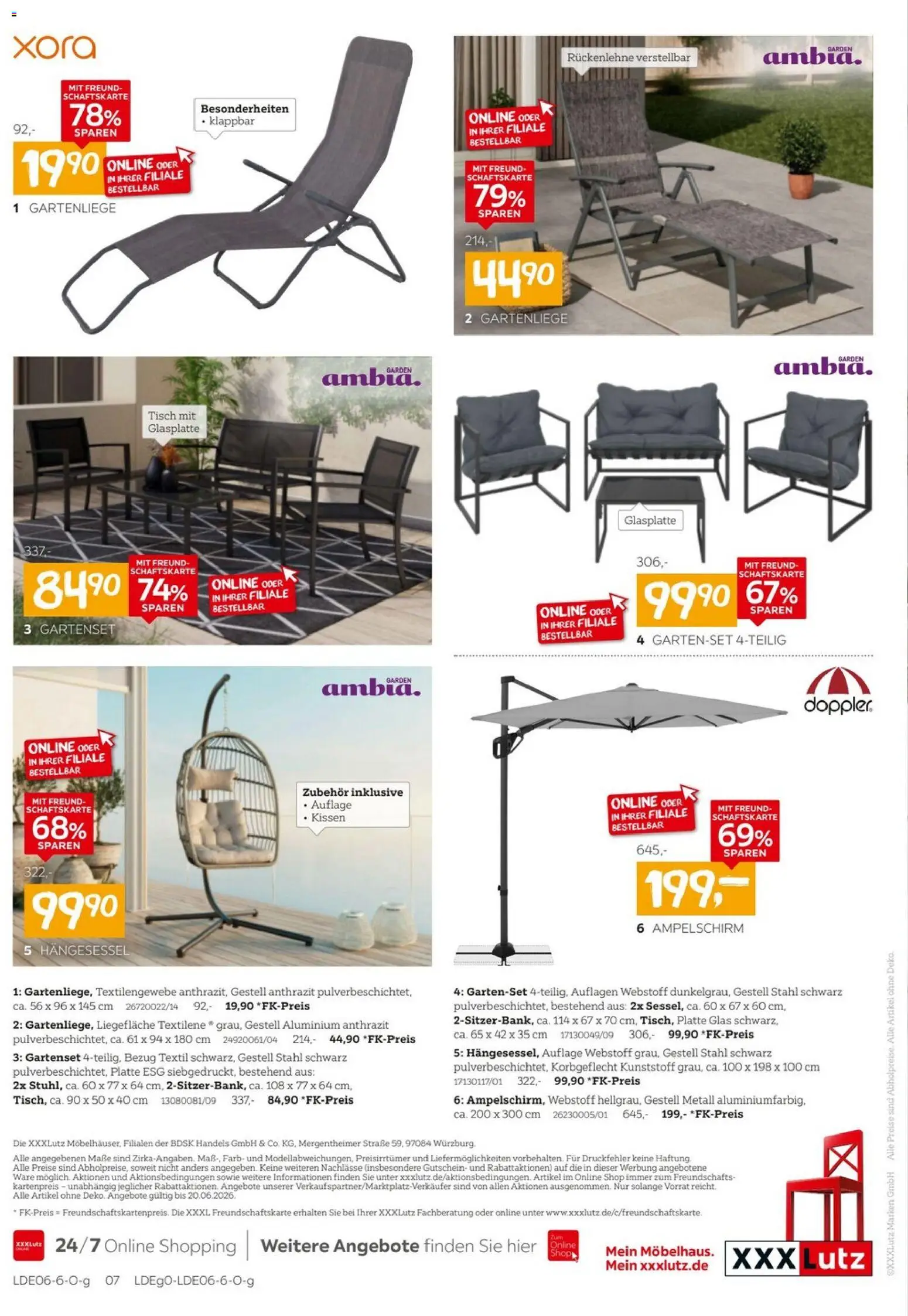 XXXLutz Garten-Preishits – gültig ab 06.06.2026 | Seite: 7 | Produkte: Kissen, Tisch
