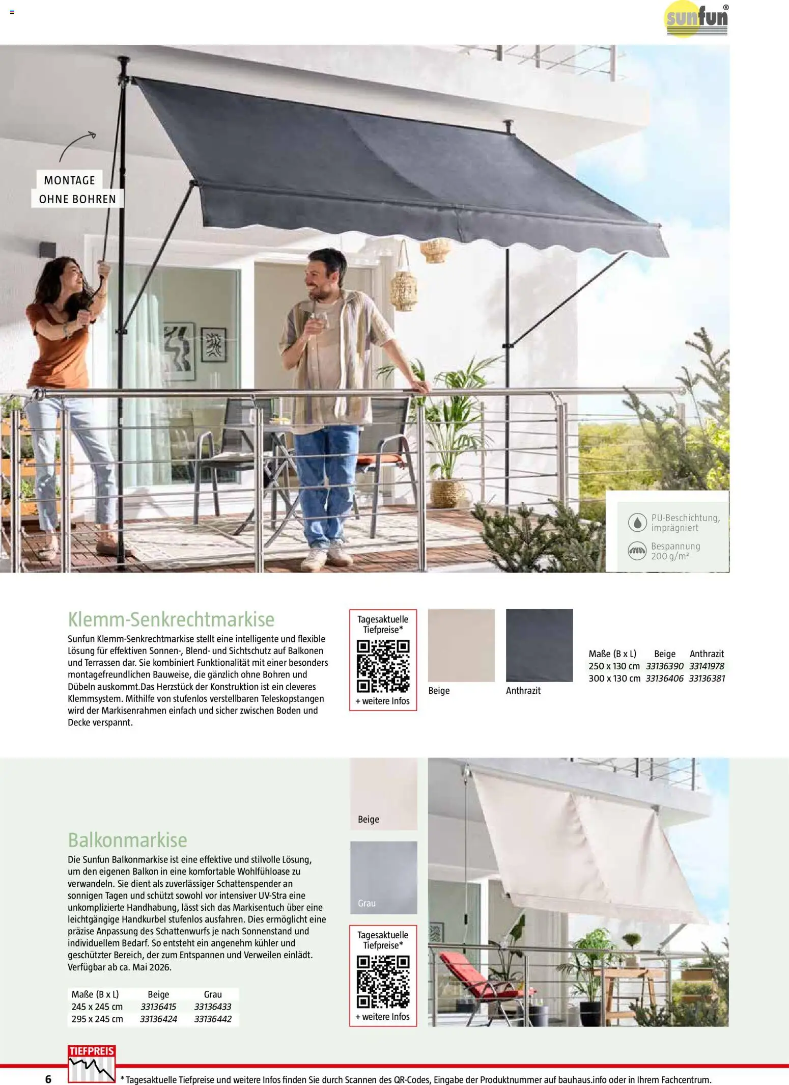 Bauhaus Markisen – gültig ab 30.06.2026 | Seite: 6 | Produkte: Decke