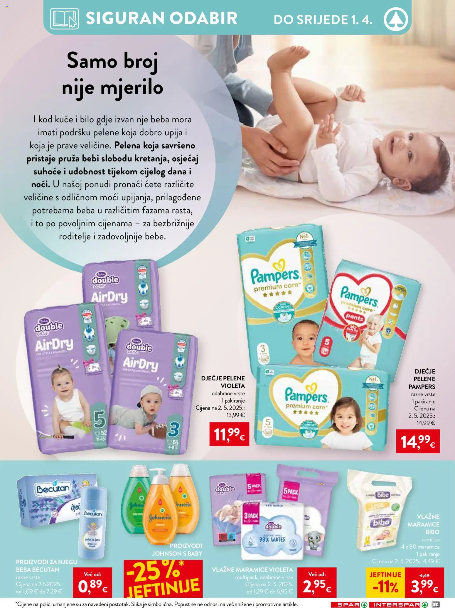 Spar katalog | vrijedi od 12.03.2026 | Stranica: 7 | Proizvodi: Pelene, Vlažne maramice, Pampers, Violeta