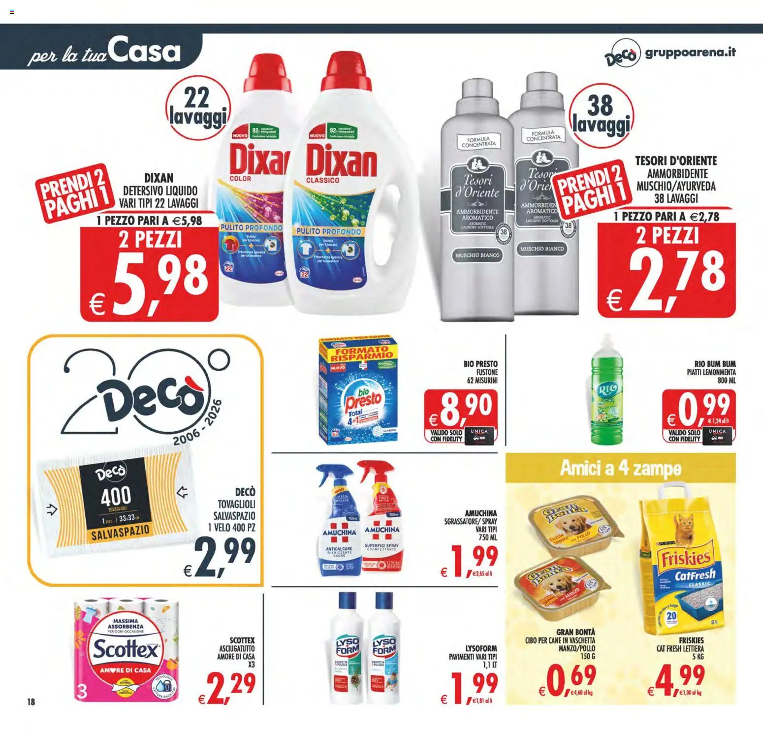 Volantino Decò del 28.04.2026 | Pagina: 22 | Prodotti: Spray disinfettante, Ammorbidente, Manzo, Lavatrice