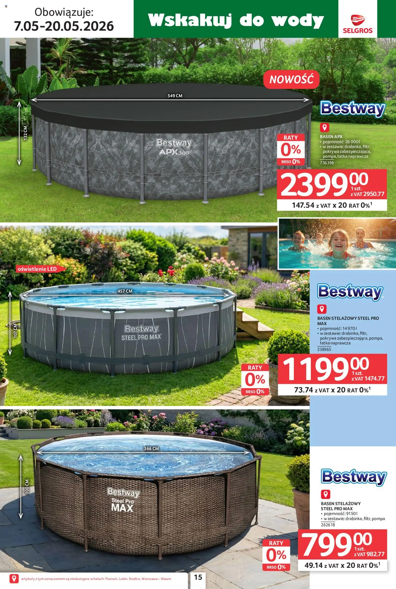 Selgros cash&carry gazetka - Ogród od 07.05.2026 | Strona: 15 | Produkty: Basen