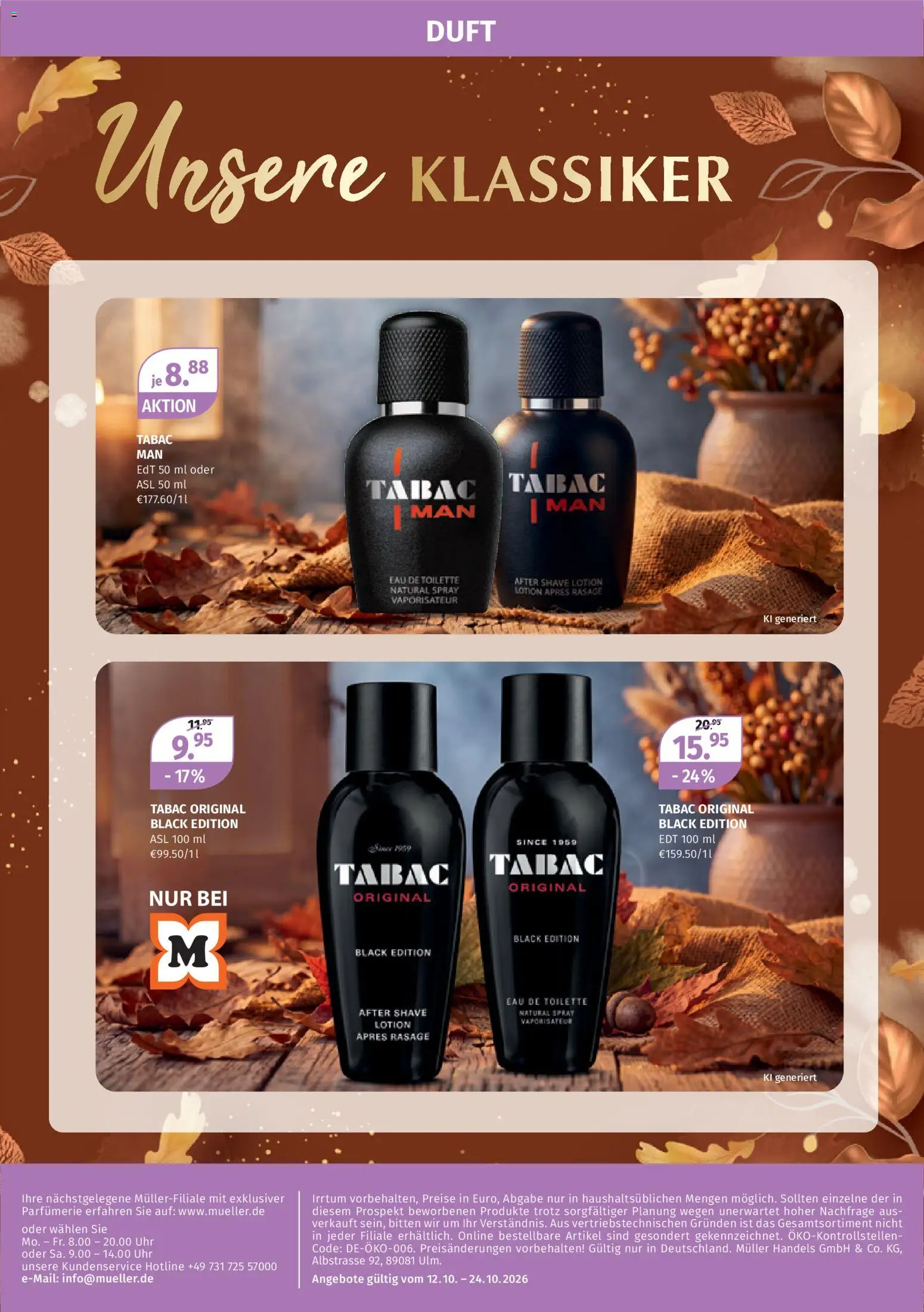 Müller Parfümerie-Highlights – gültig ab 12.10.2026 | Seite: 4 | Produkte: Toilette, Duft, Eau de Toilette, Uhr