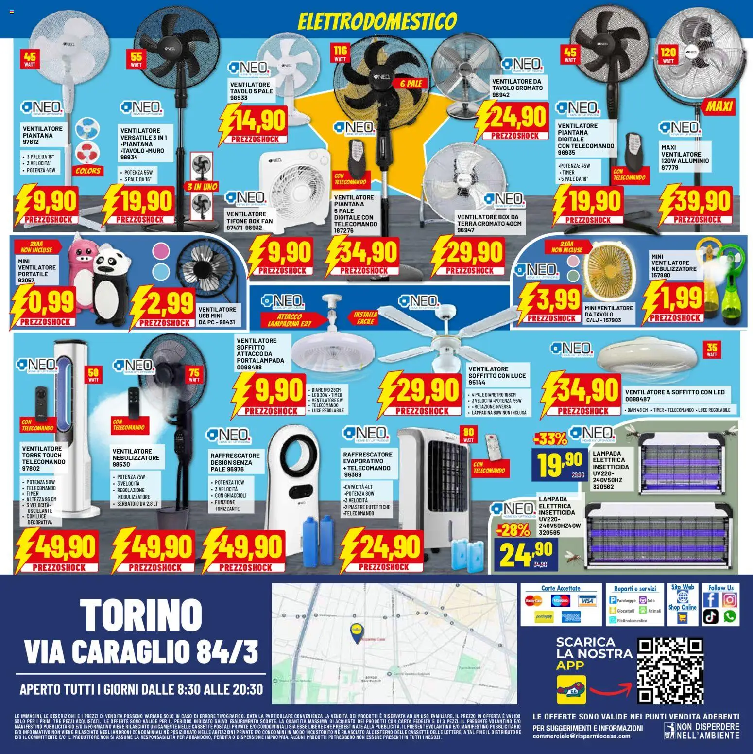 Volantino RisparmioCasa del 22/07/2026 | Pagina: 24 | Prodotti: Ventilatore, USB, Alluminio, Lampada